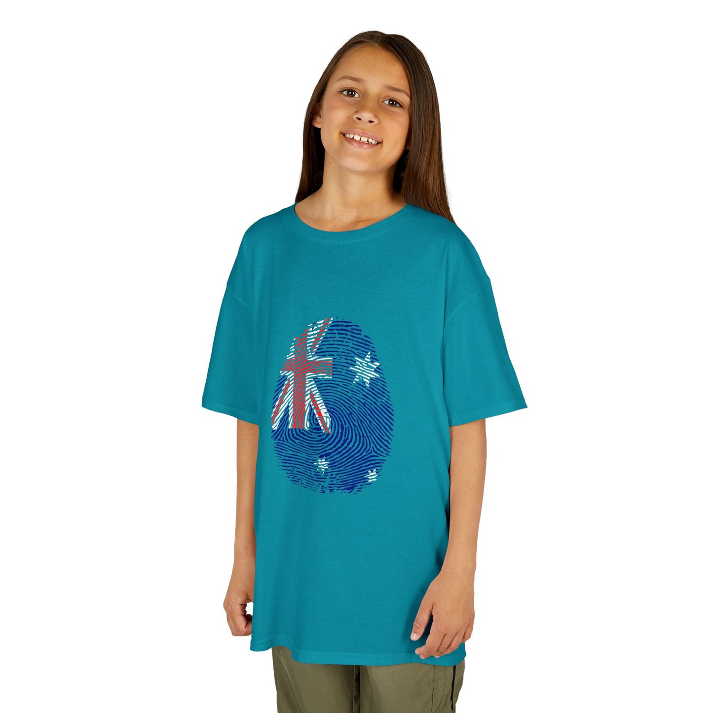 AUSTRALIA Fingerprint flag Soccer World Cup Fan T-Shirt (KIDS - UNISEX)