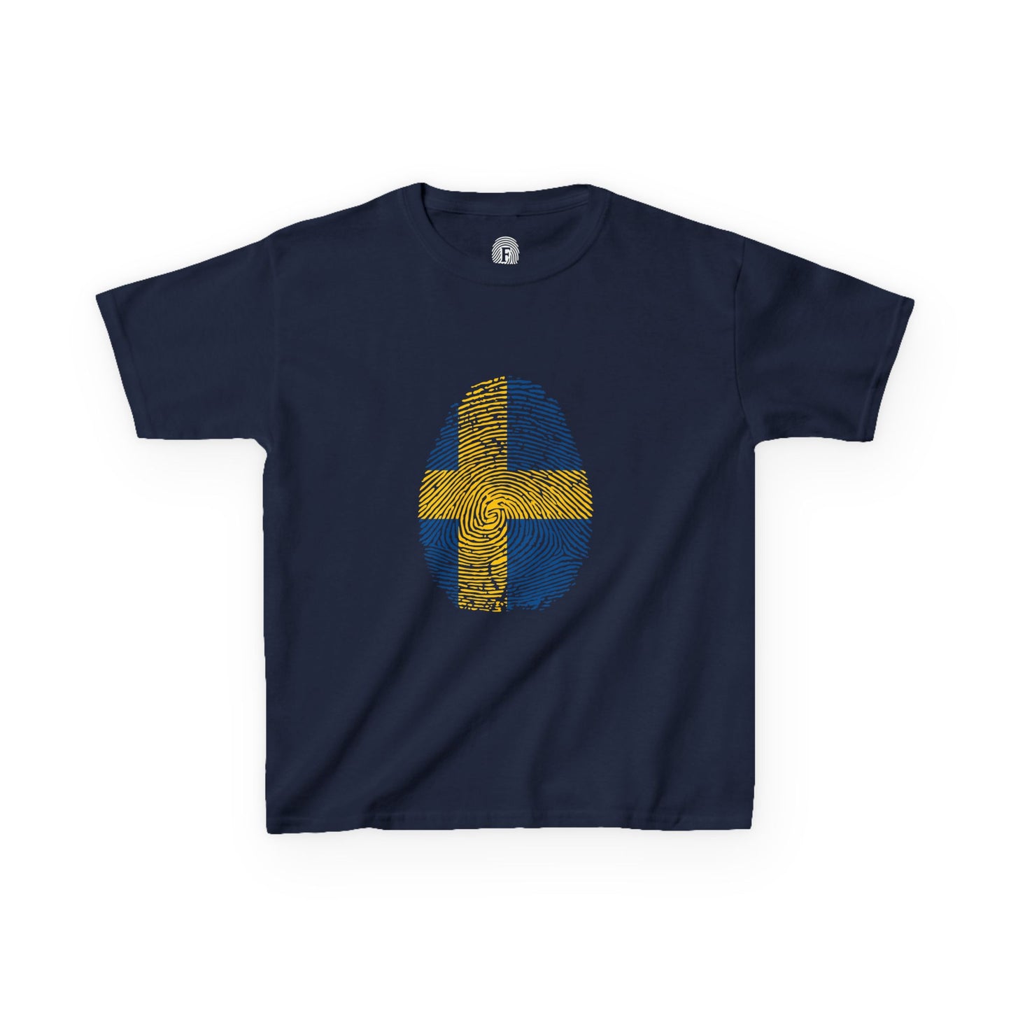 SWEDEN Fingerprint flag Soccer World Cup Fan T-Shirt (KIDS - UNISEX)
