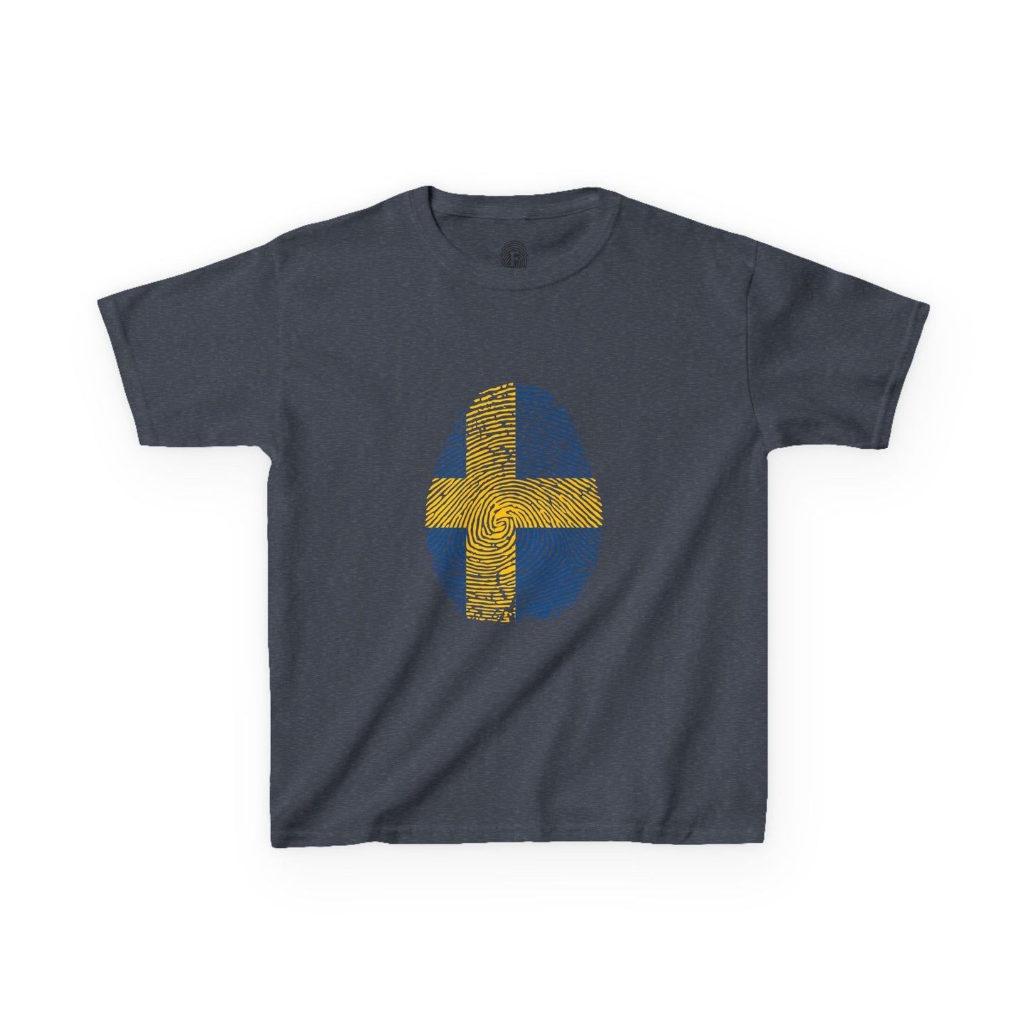 SWEDEN Fingerprint flag Soccer World Cup Fan T-Shirt (KIDS - UNISEX)
