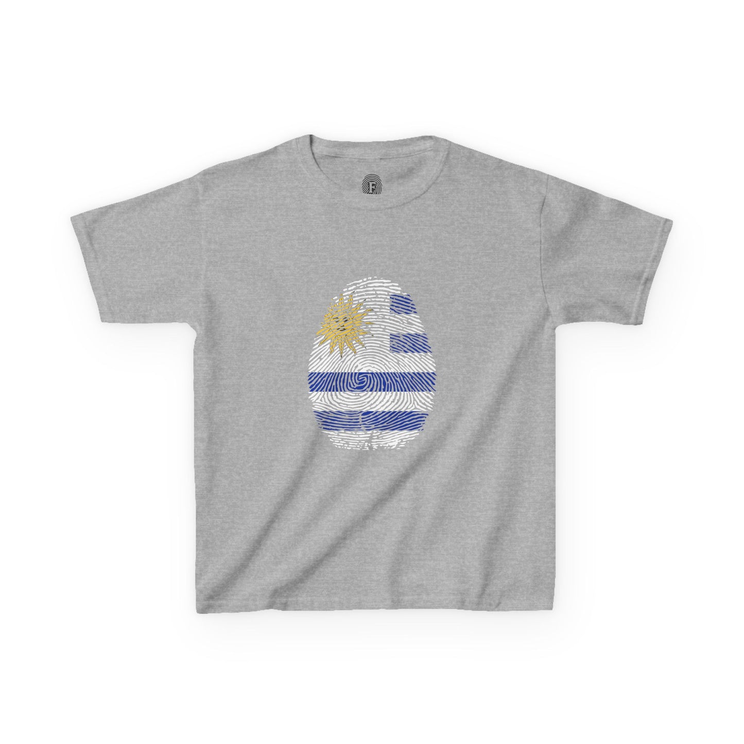 URUGUAY Fingerprint flag Soccer World Cup Fan T-Shirt (KIDS - UNISEX)