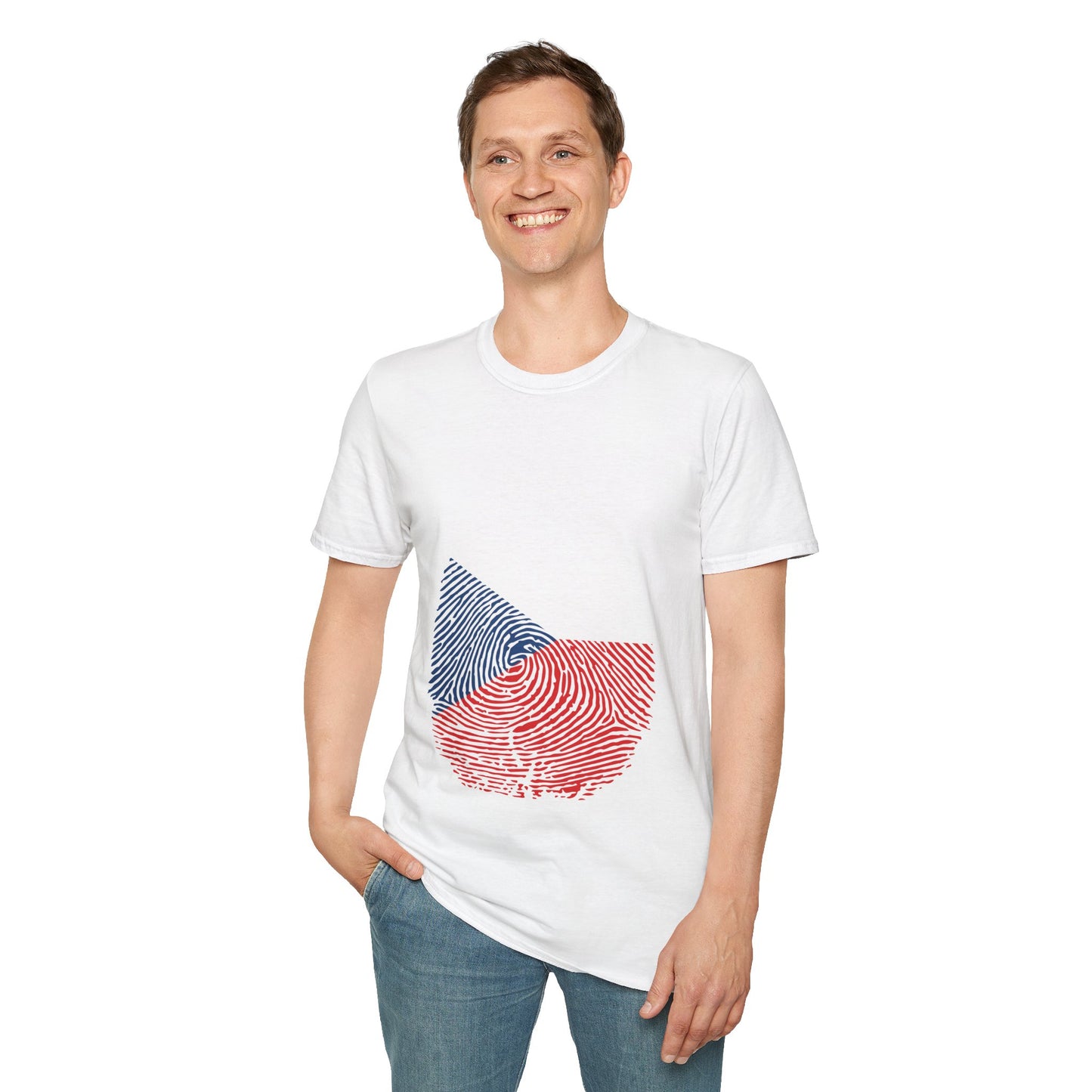 CZECHIA Fingerprint flag Soccer World Cup Fan T-Shirt (MEN)