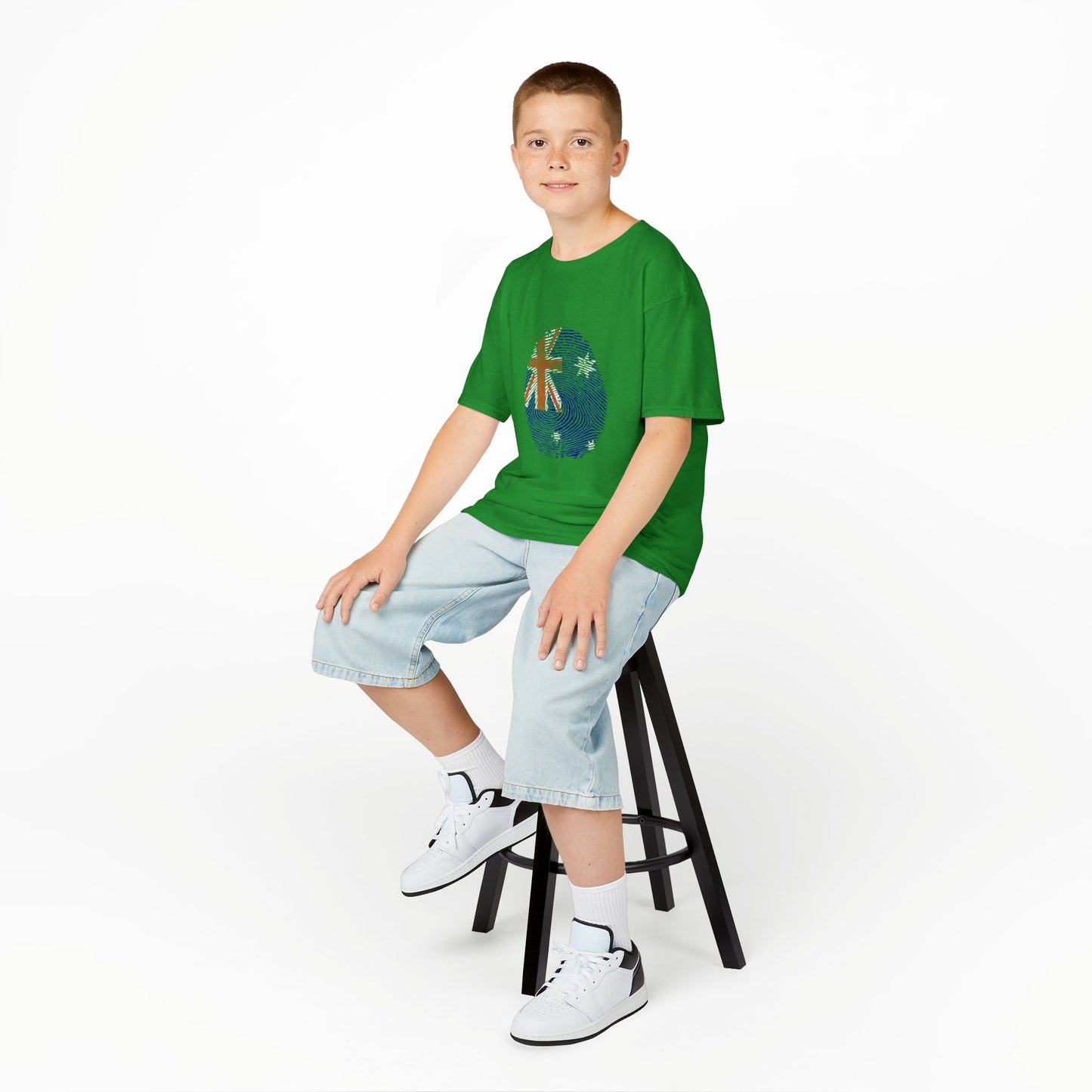 AUSTRALIA Fingerprint flag Soccer World Cup Fan T-Shirt (KIDS - UNISEX)