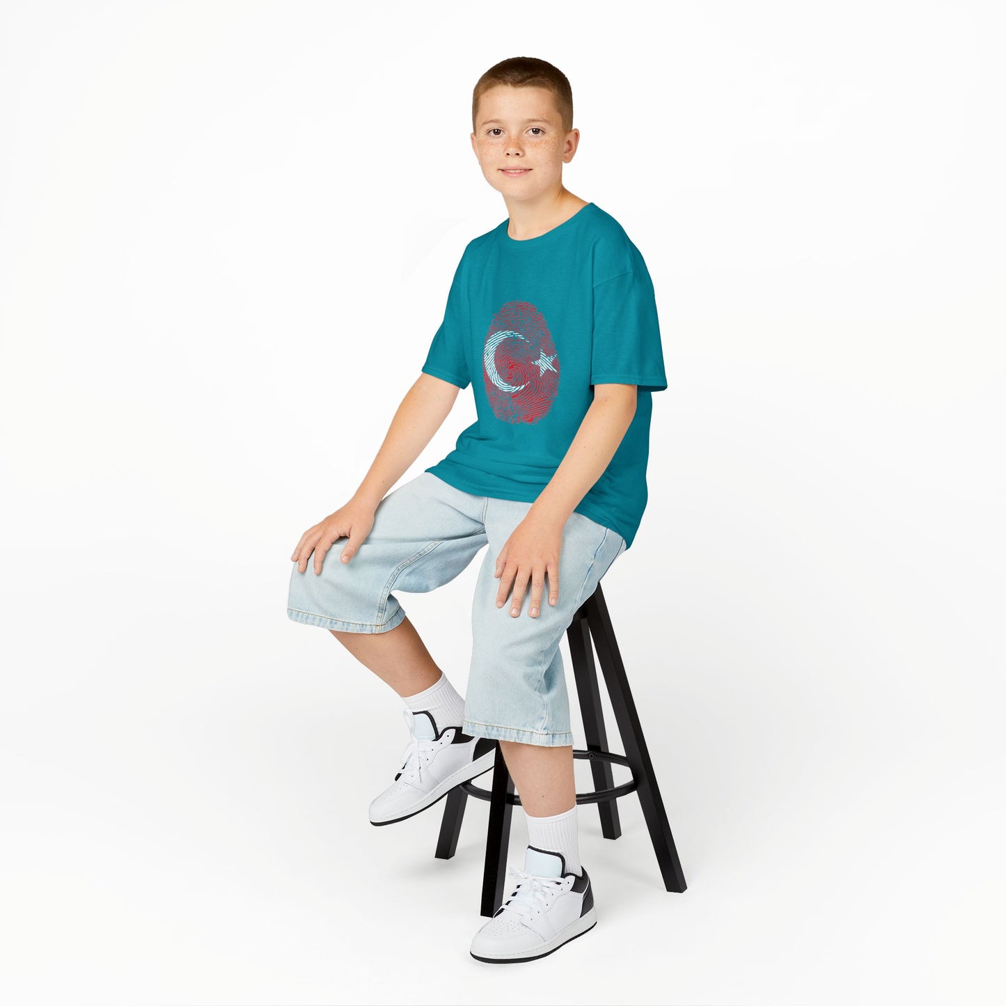 TURKIYE Fingerprint flag Soccer World Cup Fan T-Shirt (KIDS - UNISEX)