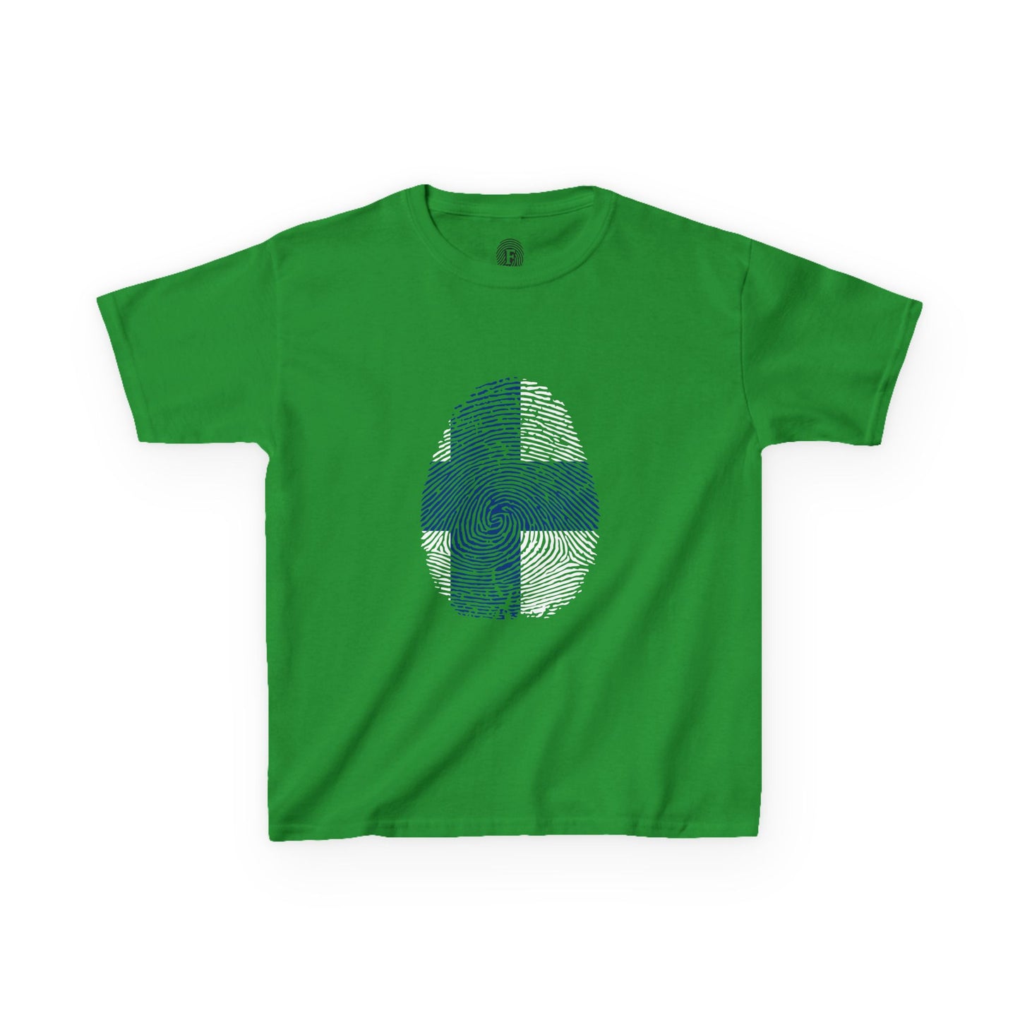 FINLAND Fingerprint flag Soccer World Cup Fan T-Shirt (KIDS - UNISEX)