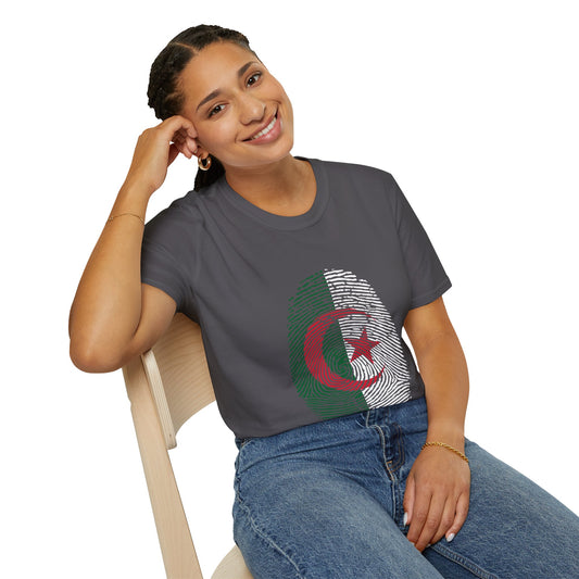 ALGERIA Fingerprint flag Soccer World Cup Fan T-Shirt (WOMEN)