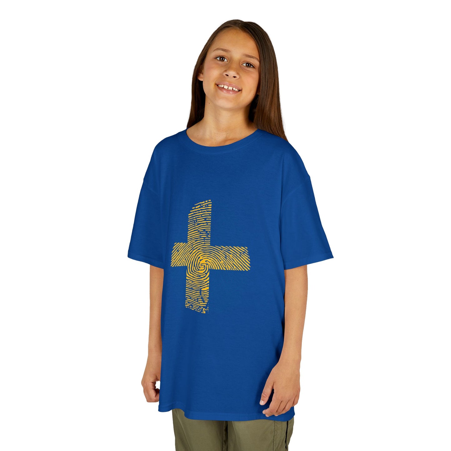 SWEDEN Fingerprint flag Soccer World Cup Fan T-Shirt (KIDS - UNISEX)