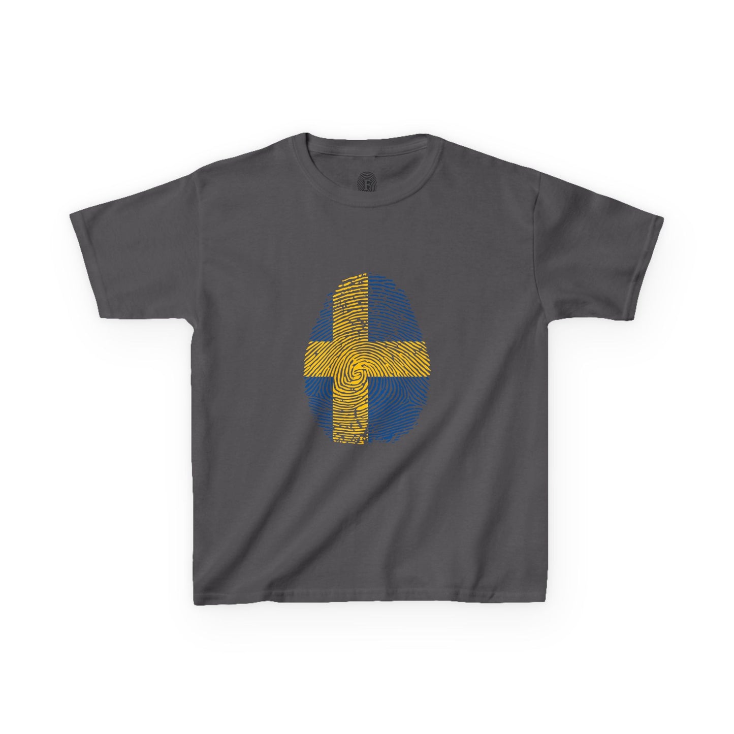SWEDEN Fingerprint flag Soccer World Cup Fan T-Shirt (KIDS - UNISEX)