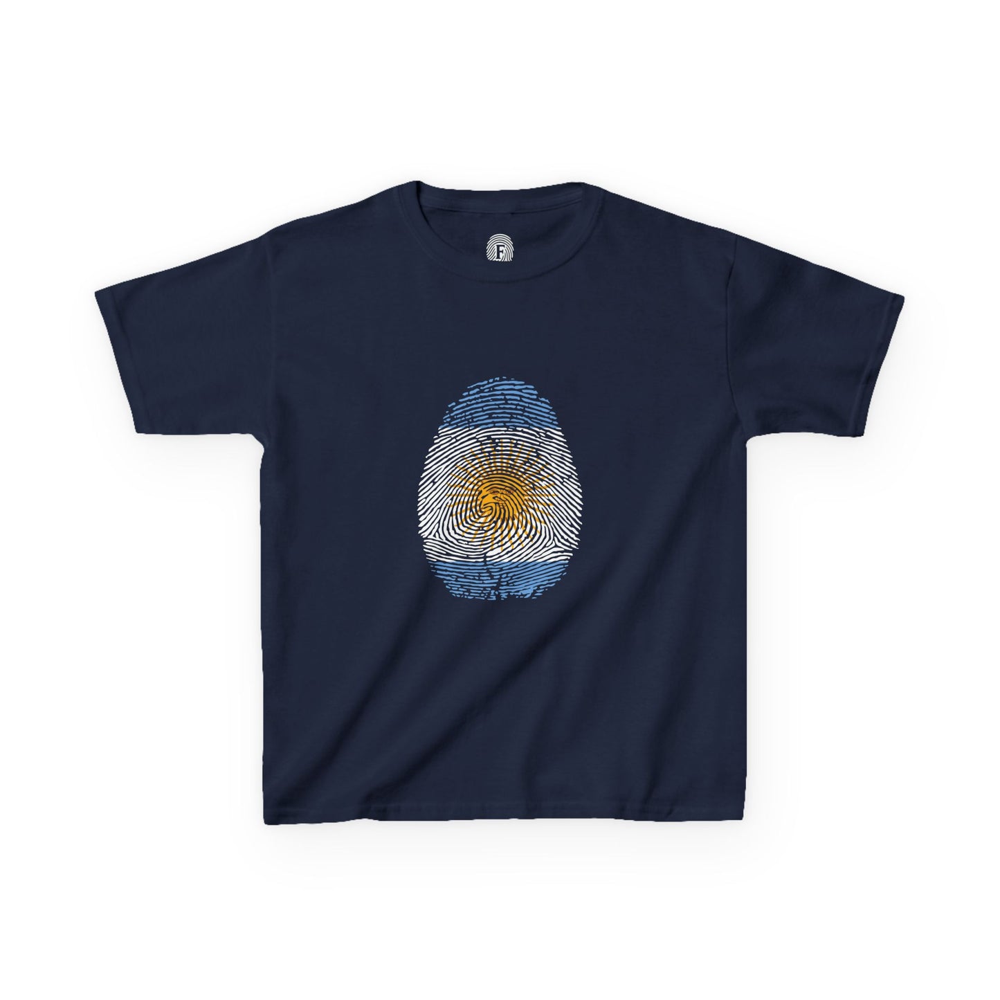 ARGENTINA Fingerprint flag Soccer World Cup Fan T-Shirt (KIDS - UNISEX)