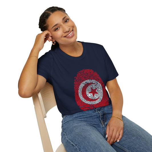 TUNISIA Fingerprint flag Soccer World Cup Fan T-Shirt (WOMEN)