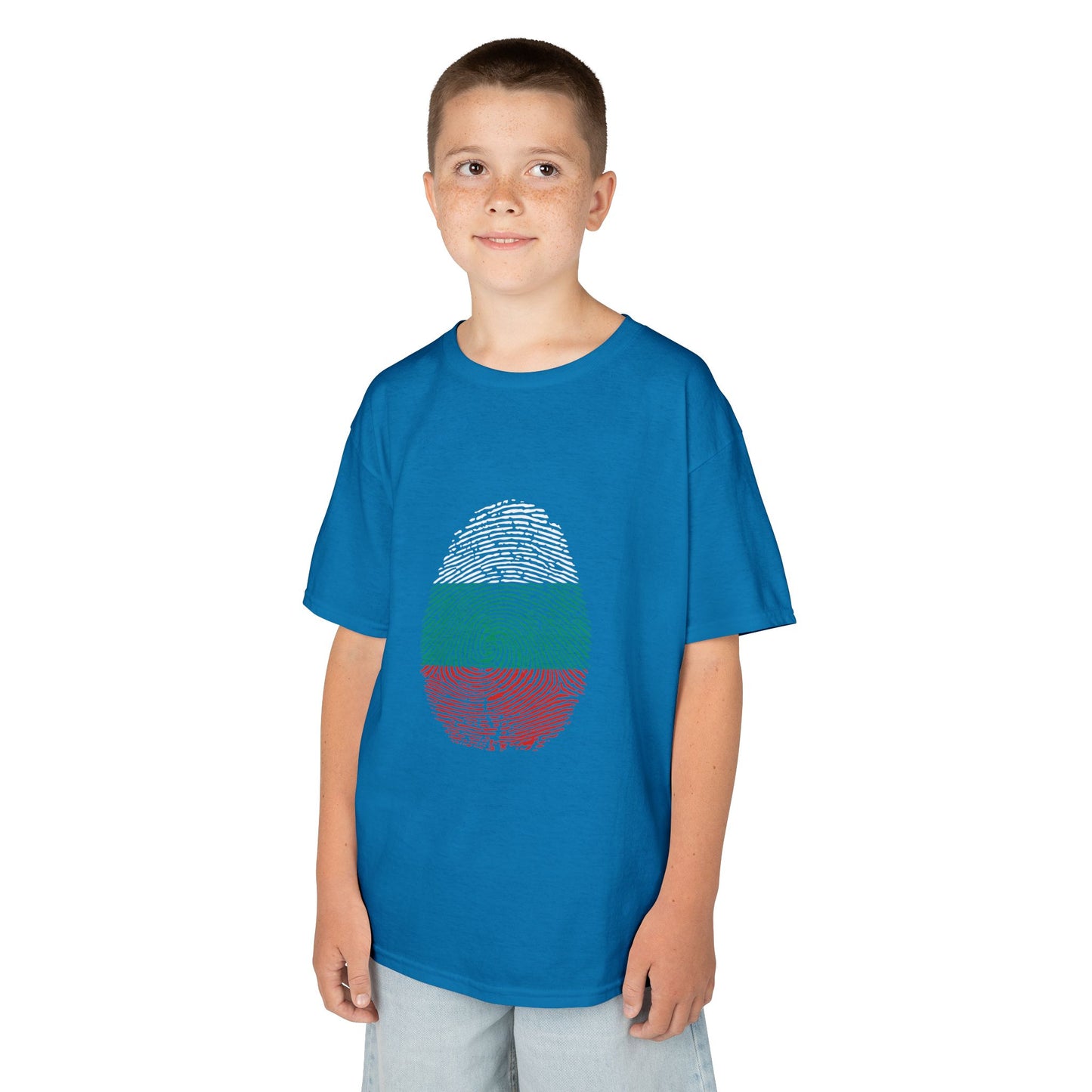 BULGARIA Fingerprint flag Soccer World Cup Fan T-Shirt (KIDS - UNISEX)
