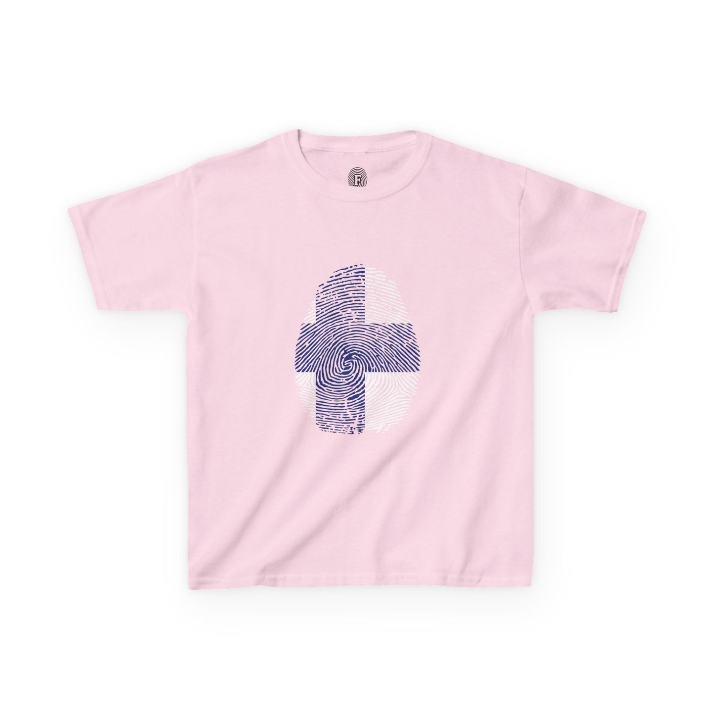 FINLAND Fingerprint flag Soccer World Cup Fan T-Shirt (KIDS - UNISEX)