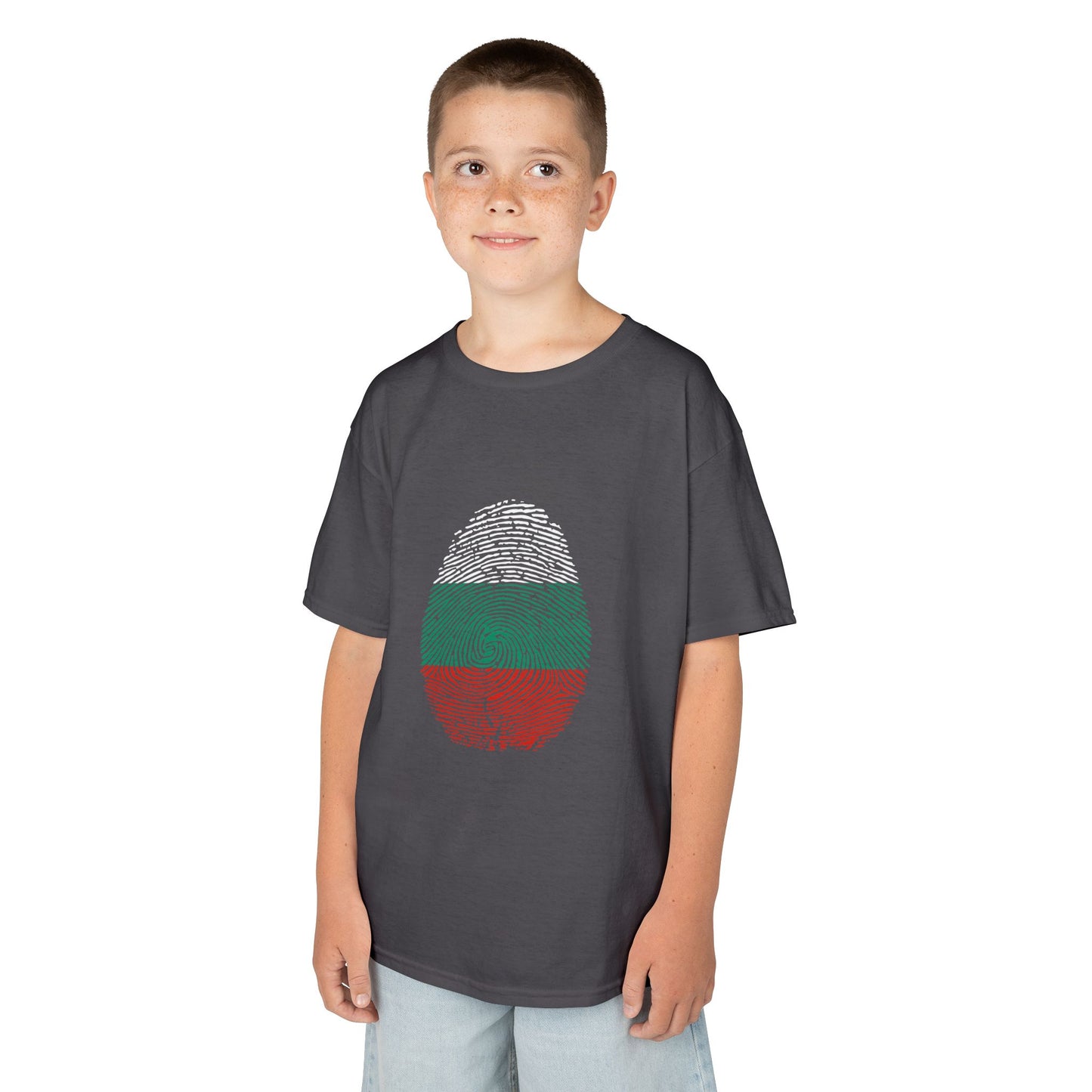 BULGARIA Fingerprint flag Soccer World Cup Fan T-Shirt (KIDS - UNISEX)