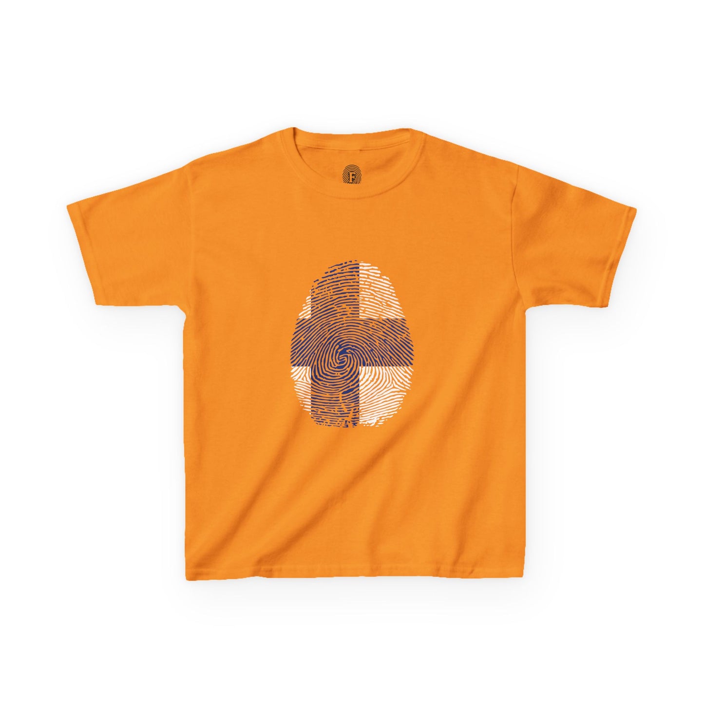 FINLAND Fingerprint flag Soccer World Cup Fan T-Shirt (KIDS - UNISEX)