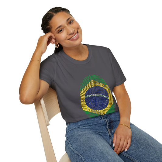 BRAZIL Fingerprint flag Soccer World Cup Fan T-Shirt (WOMEN)