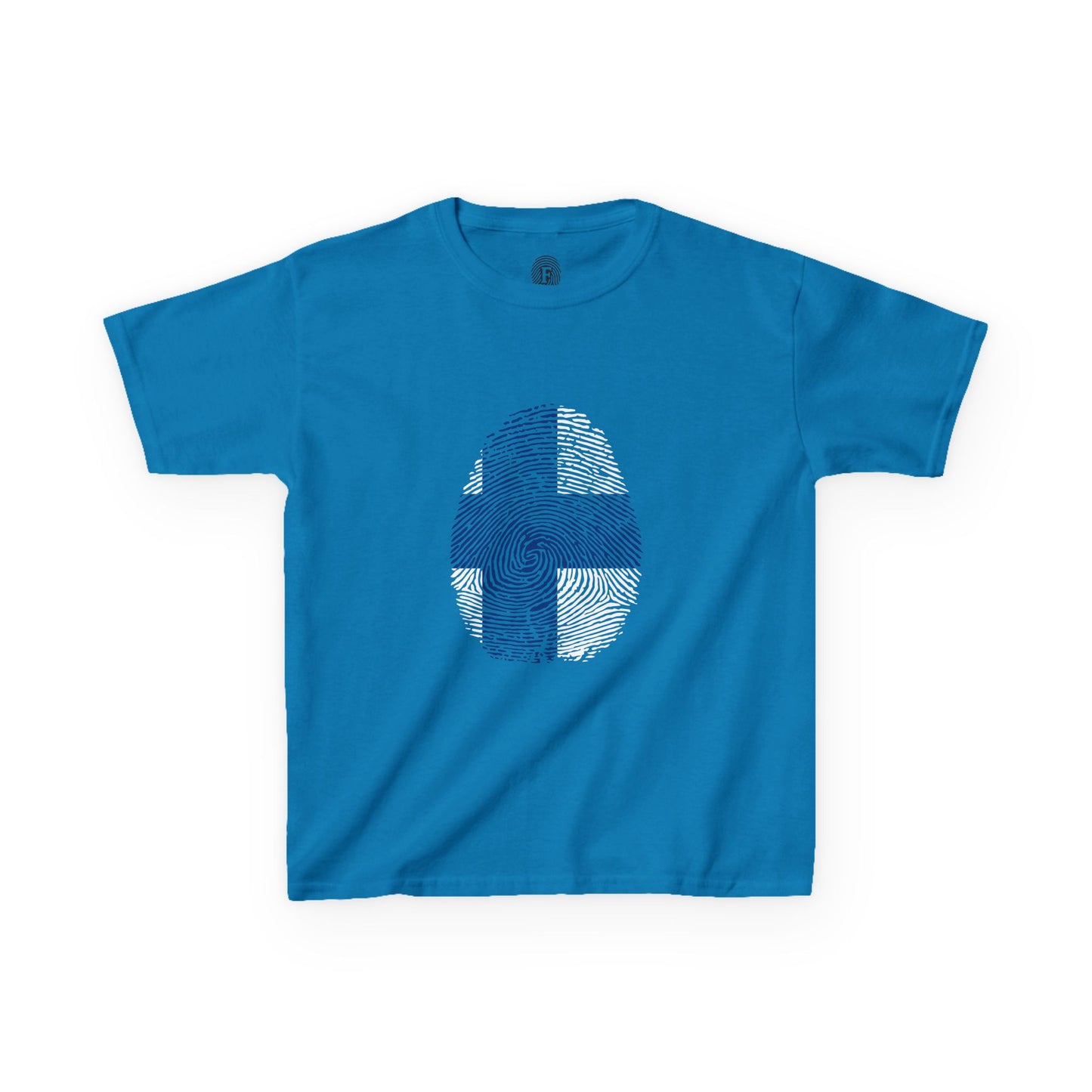 FINLAND Fingerprint flag Soccer World Cup Fan T-Shirt (KIDS - UNISEX)