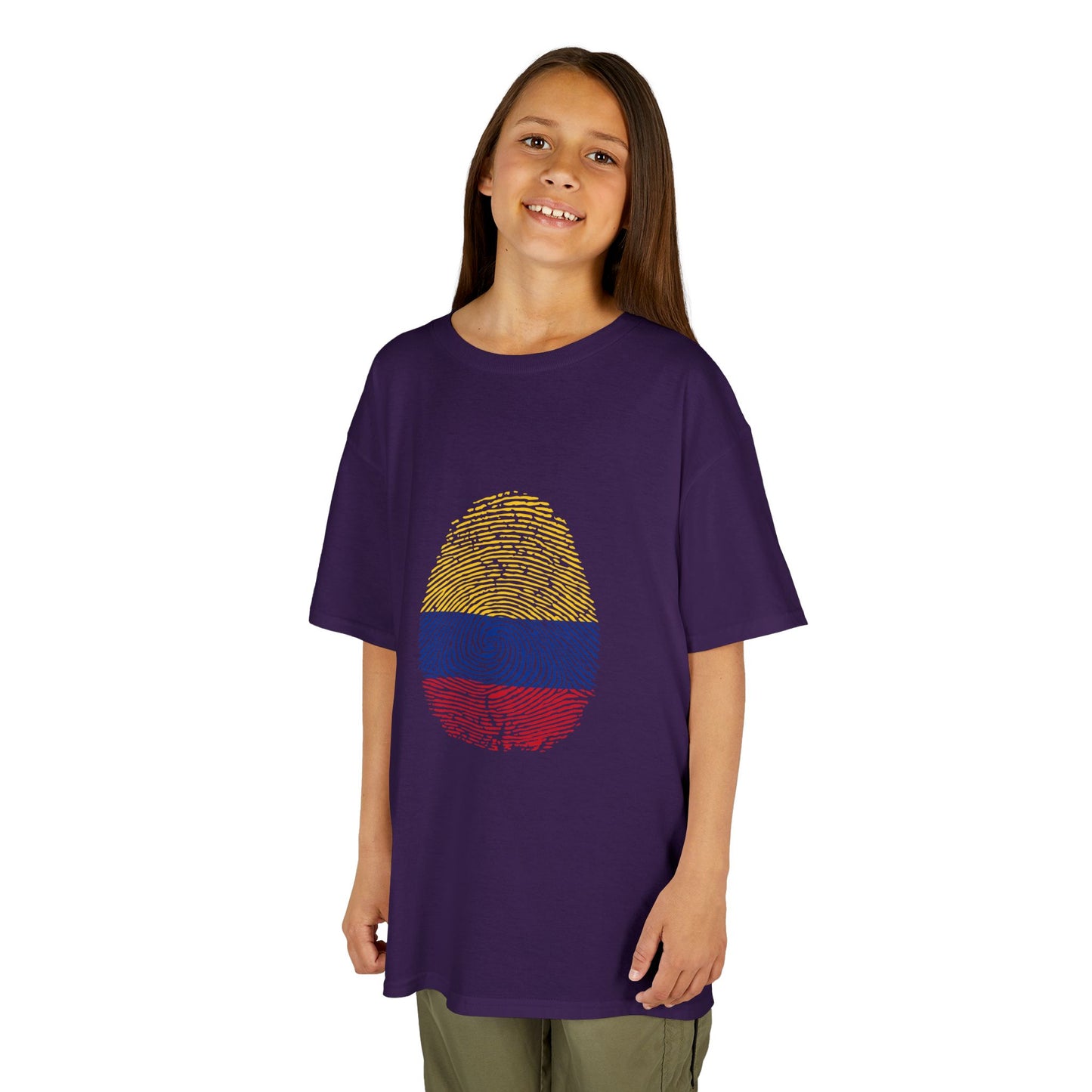 COLOMBIA Fingerprint flag Soccer World Cup Fan T-Shirt (KIDS - UNISEX)
