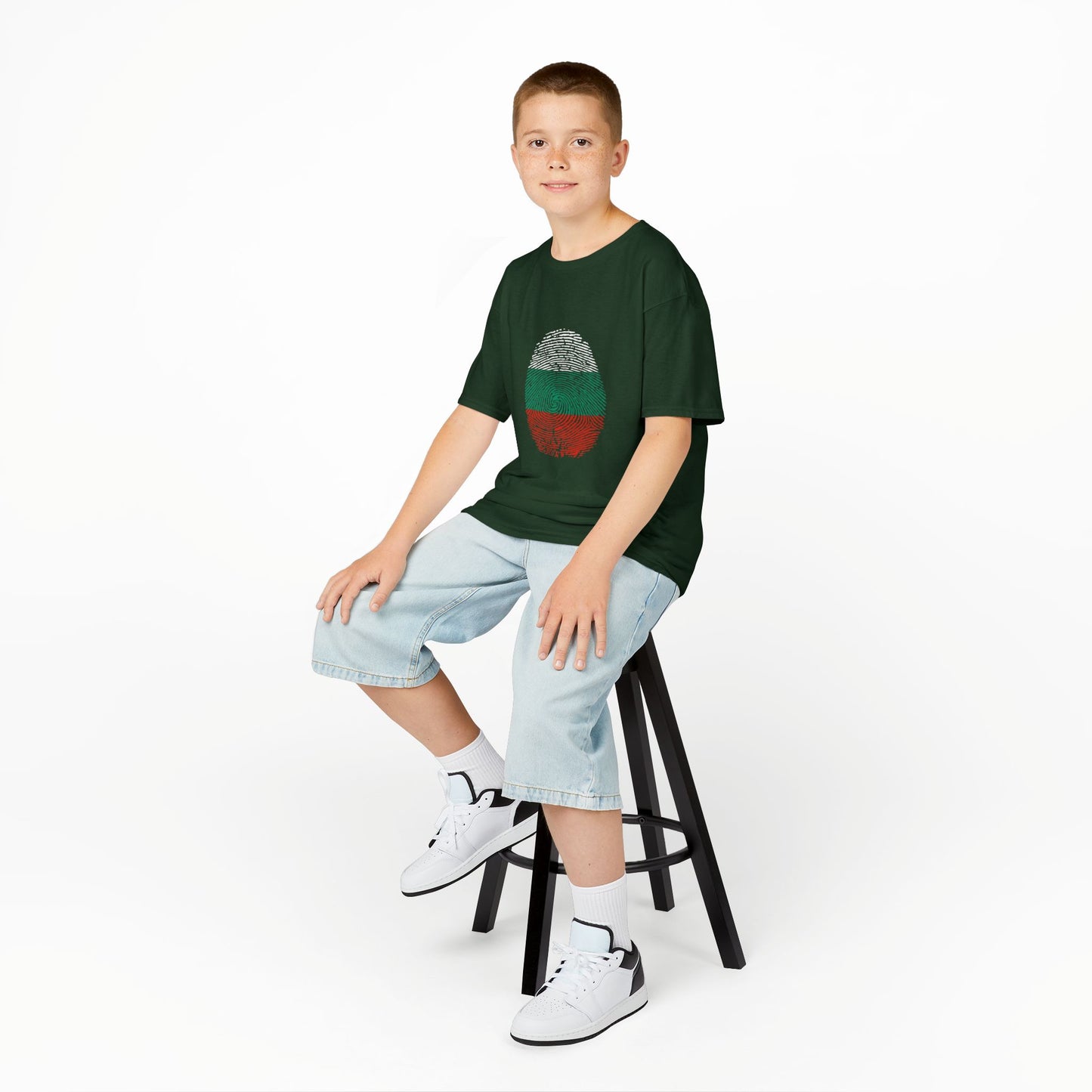 BULGARIA Fingerprint flag Soccer World Cup Fan T-Shirt (KIDS - UNISEX)