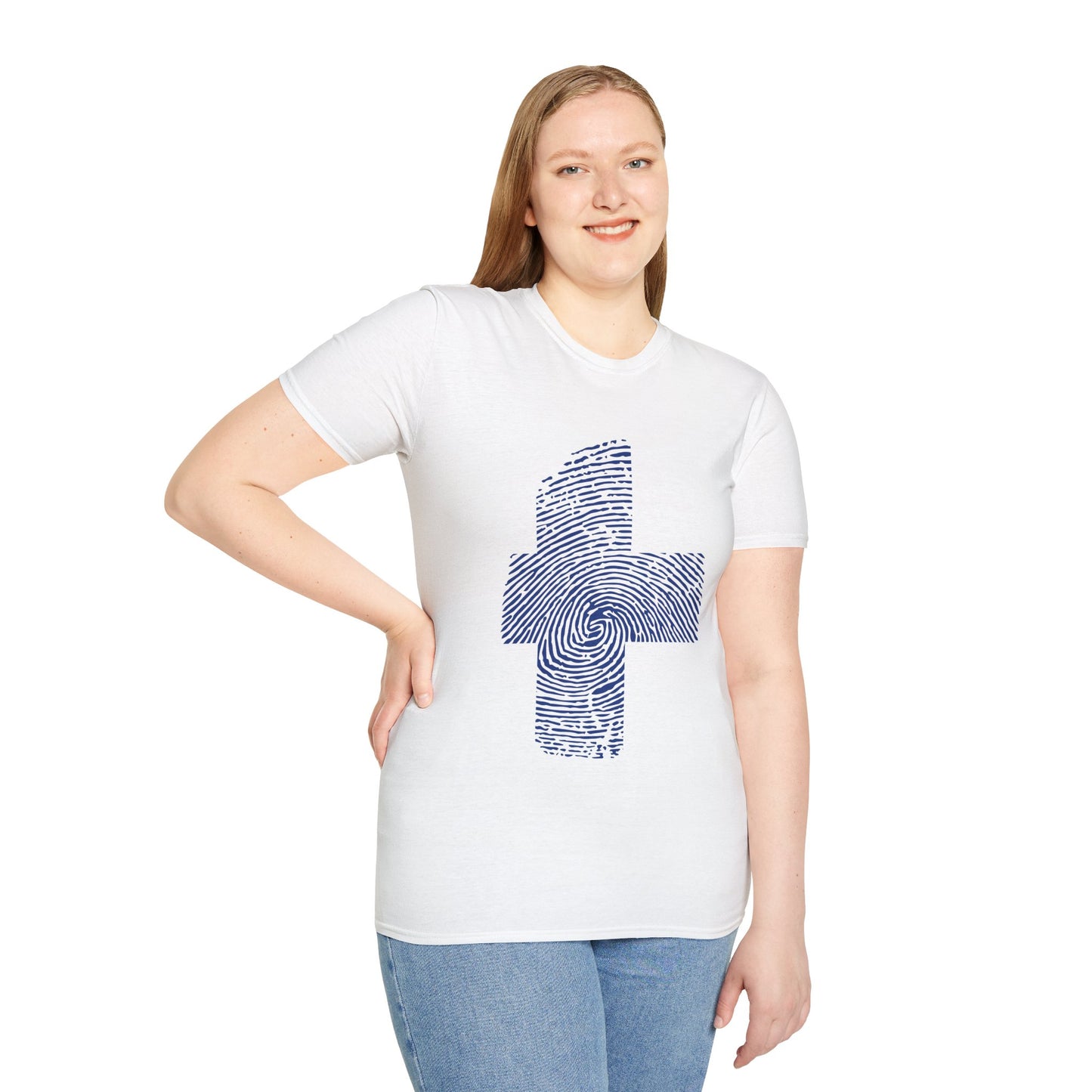 FINLAND Fingerprint flag Soccer World Cup Fan T-Shirt (WOMEN)