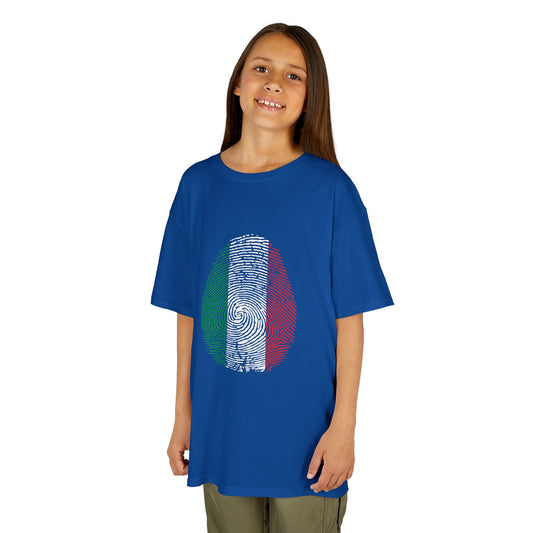 ITALY Fingerprint flag Soccer World Cup Fan T-Shirt (KIDS - UNISEX)