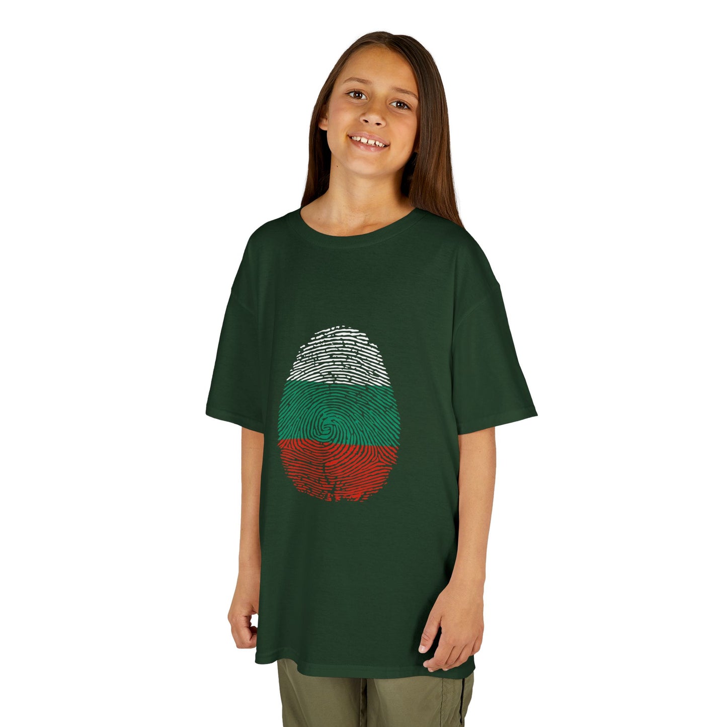 BULGARIA Fingerprint flag Soccer World Cup Fan T-Shirt (KIDS - UNISEX)