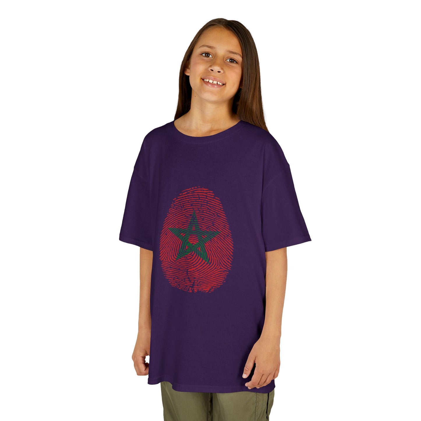 MOROCCO Fingerprint flag Soccer World Cup Fan T-Shirt (KIDS - UNISEX)