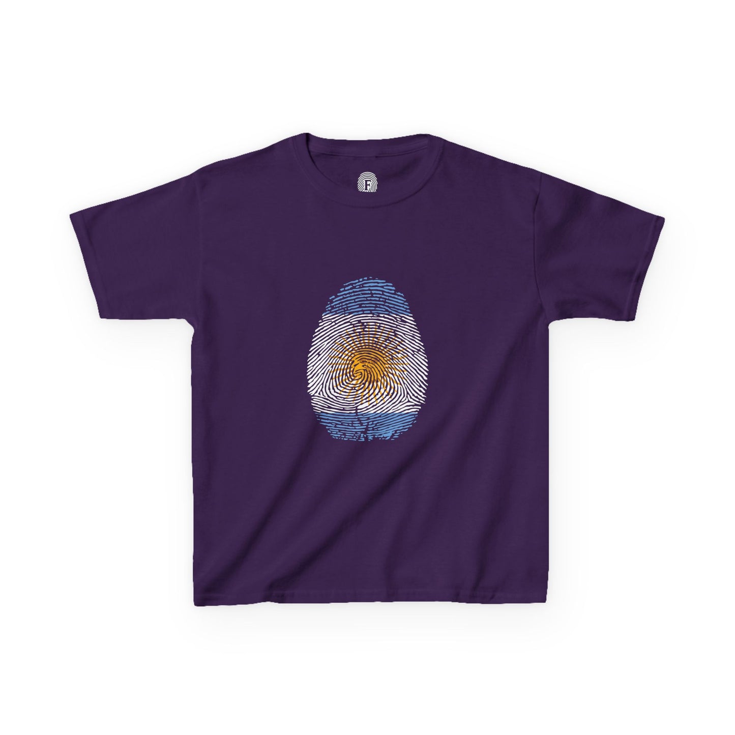ARGENTINA Fingerprint flag Soccer World Cup Fan T-Shirt (KIDS - UNISEX)