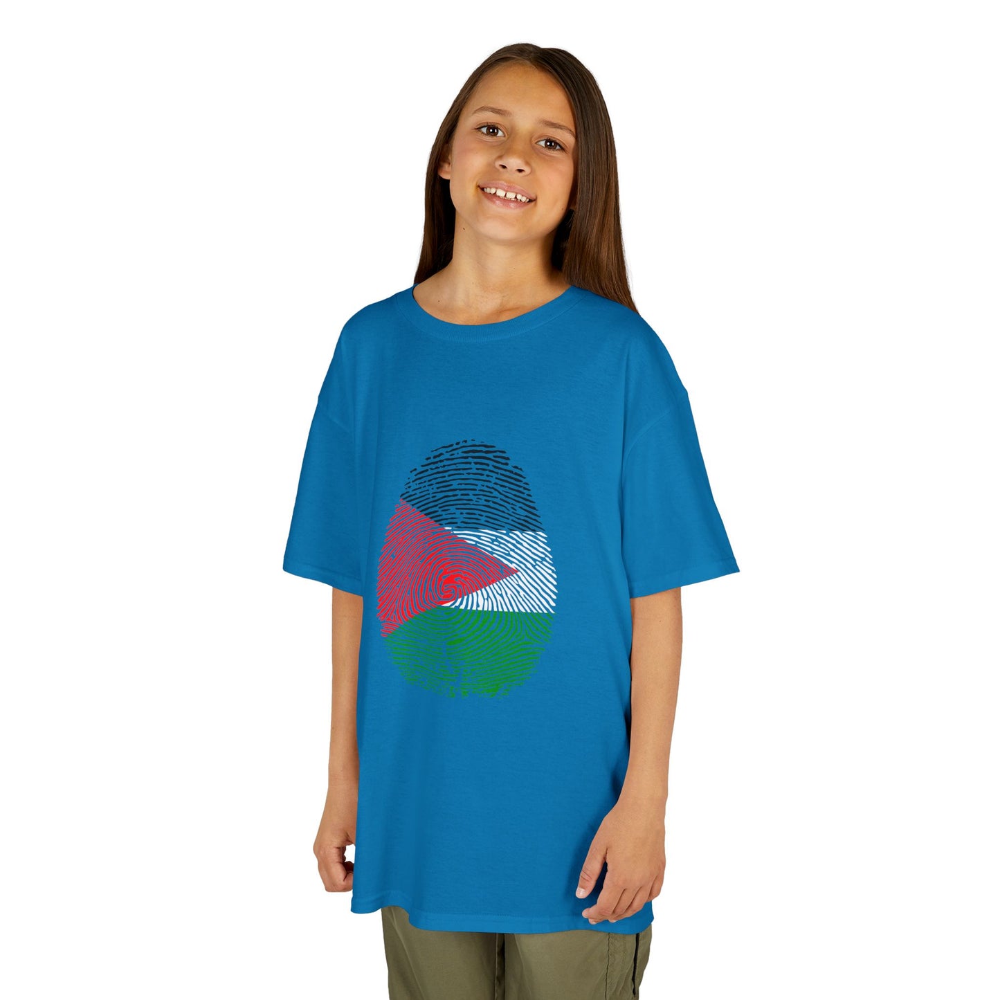 PALESTINE Fingerprint flag Soccer World Cup Fan T-Shirt (KIDS - UNISEX)
