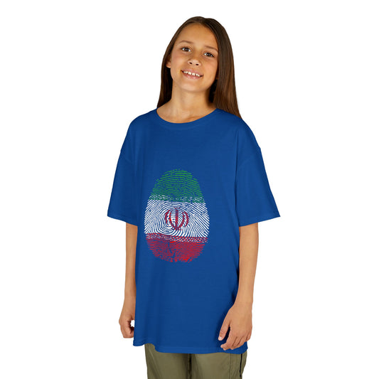 IRAN (I.R) Fingerprint flag Soccer World Cup Fan T-Shirt (KIDS - UNISEX)