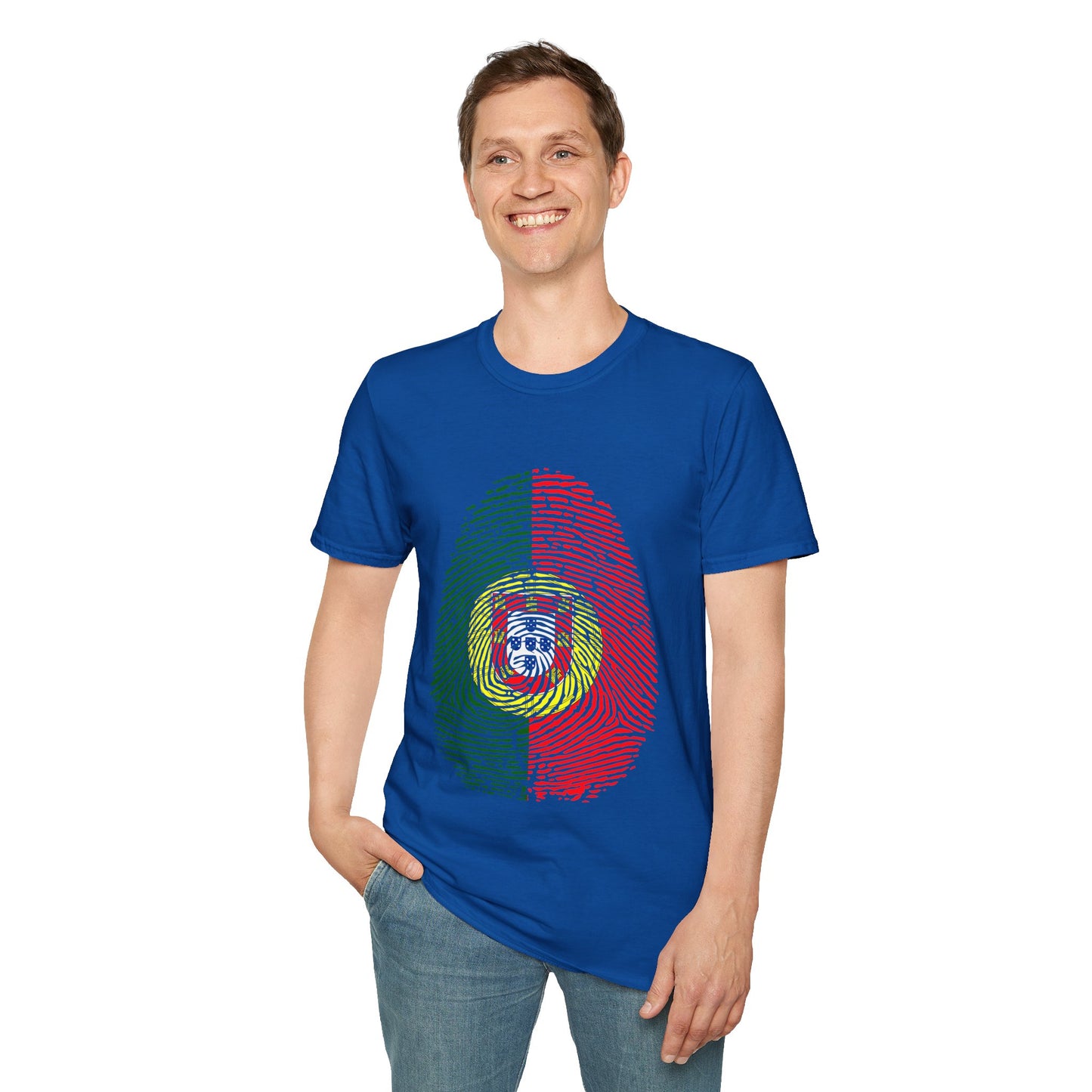 PORTUGAL Fingerprint flag Soccer World Cup Fan T-Shirt (MEN)