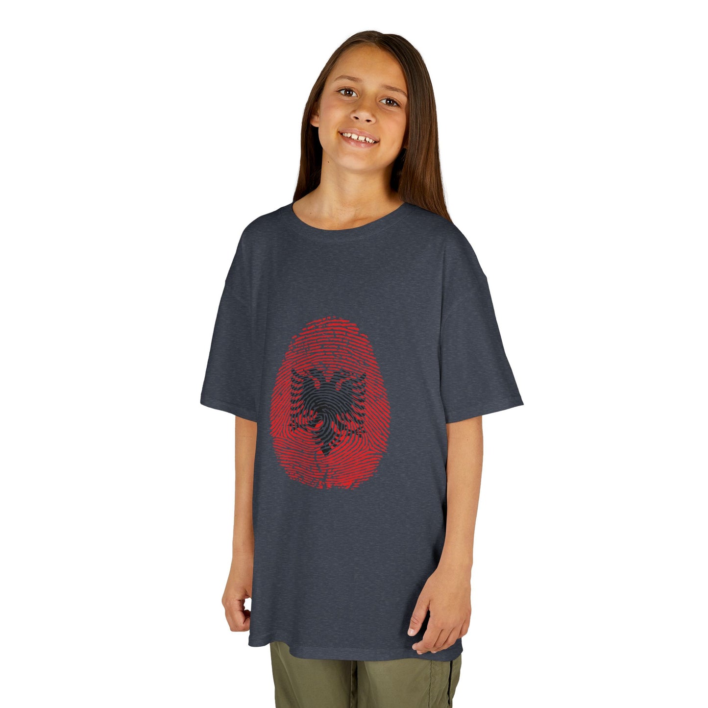 ALBANIA Fingerprint flag Soccer World Cup Fan T-Shirt (KIDS - UNISEX)