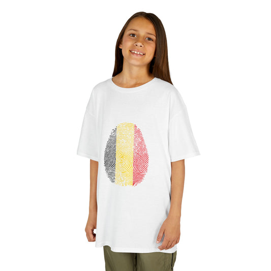 BELGIUM Fingerprint flag Soccer World Cup Fan T-Shirt (KIDS - UNISEX)