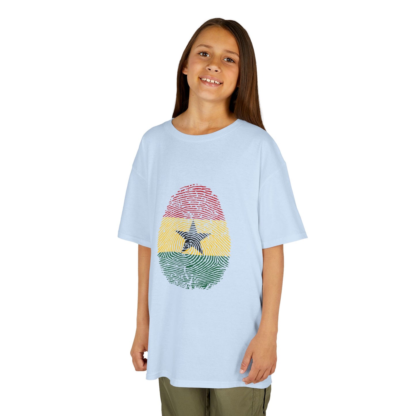 GHANA Fingerprint flag Soccer World Cup Fan T-Shirt (KIDS - UNISEX)