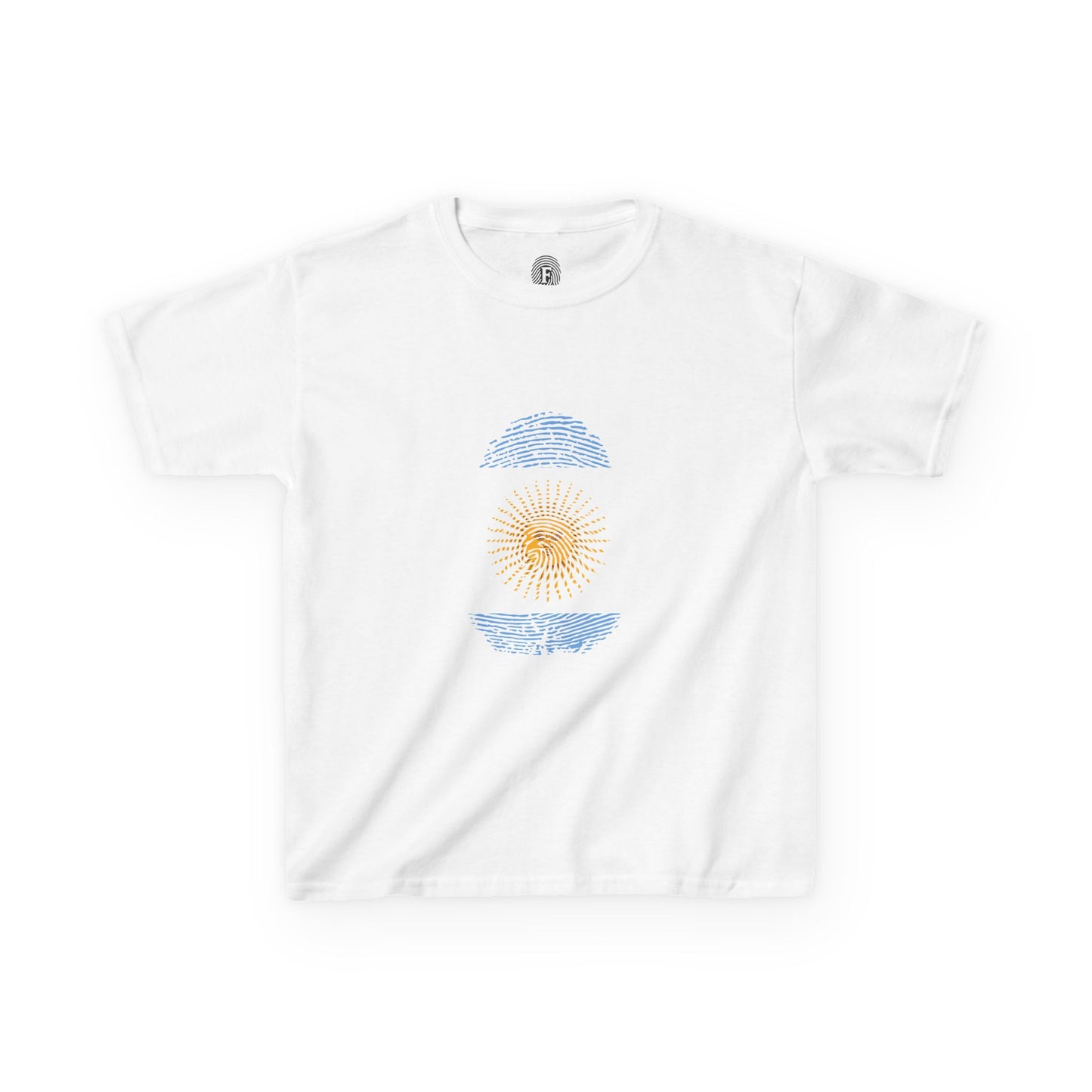 ARGENTINA Fingerprint flag Soccer World Cup Fan T-Shirt (KIDS - UNISEX)