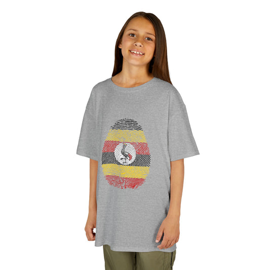 UGANDA Fingerprint flag Soccer World Cup Fan T-Shirt (KIDS - UNISEX)
