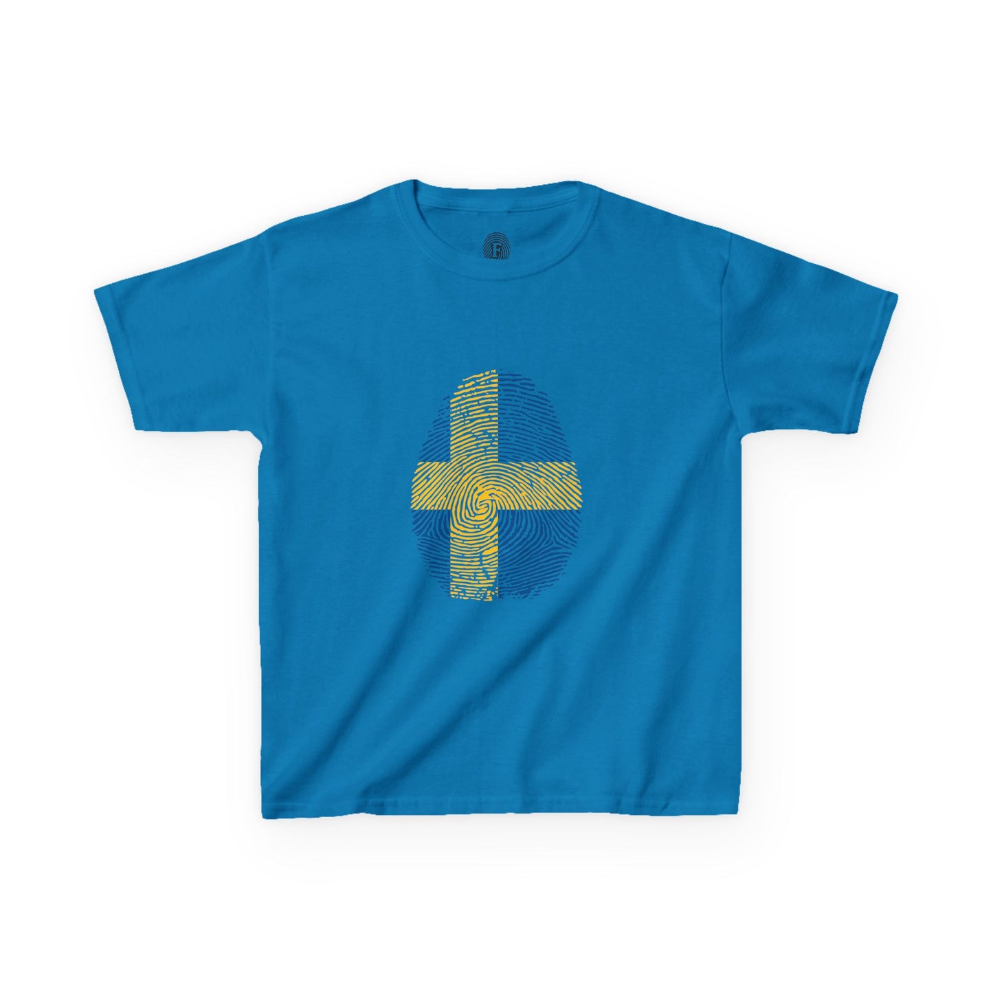 SWEDEN Fingerprint flag Soccer World Cup Fan T-Shirt (KIDS - UNISEX)
