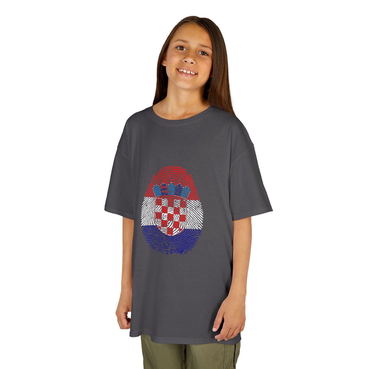 CROATIA Fingerprint flag Soccer World Cup Fan T-Shirt (KIDS - UNISEX)