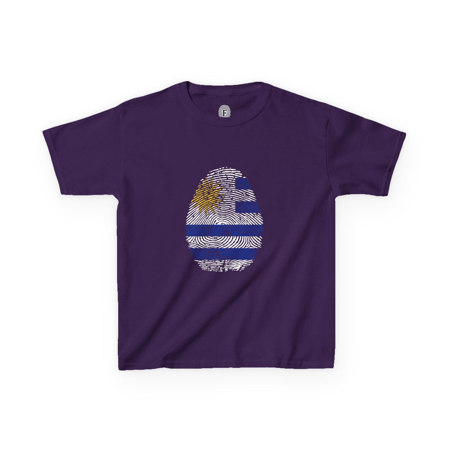 URUGUAY Fingerprint flag Soccer World Cup Fan T-Shirt (KIDS - UNISEX)