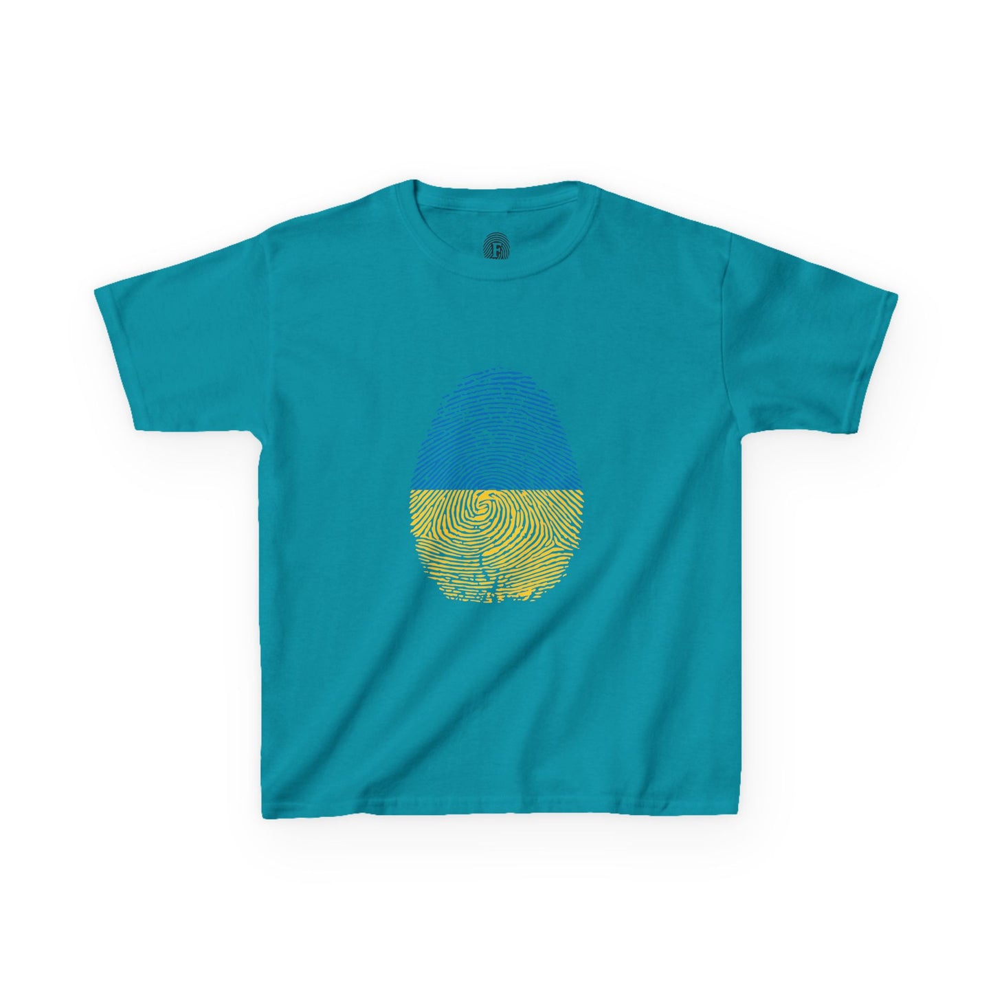 UKRAINE Fingerprint flag Soccer World Cup Fan T-Shirt (KIDS - UNISEX)