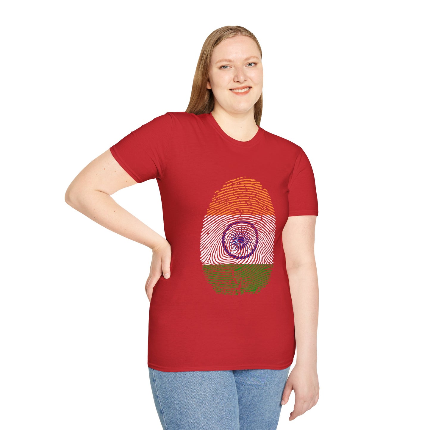 INDIA Fingerprint flag Soccer World Cup Fan T-Shirt (WOMEN)