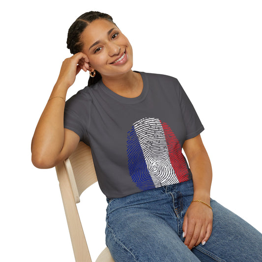 FRANCE Fingerprint flag Soccer World Cup Fan T-Shirt (WOMEN)