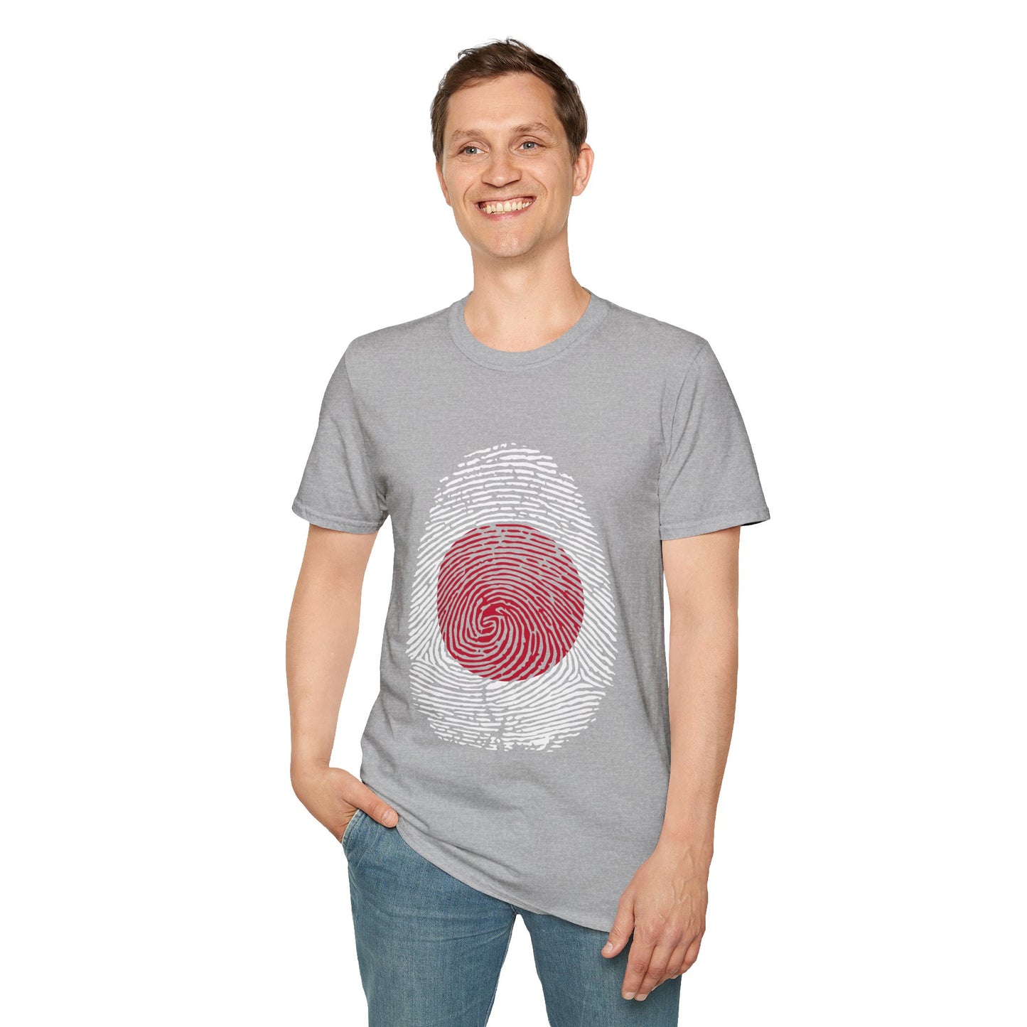 JAPAN Fingerprint flag Soccer World Cup Fan T-Shirt (MEN)