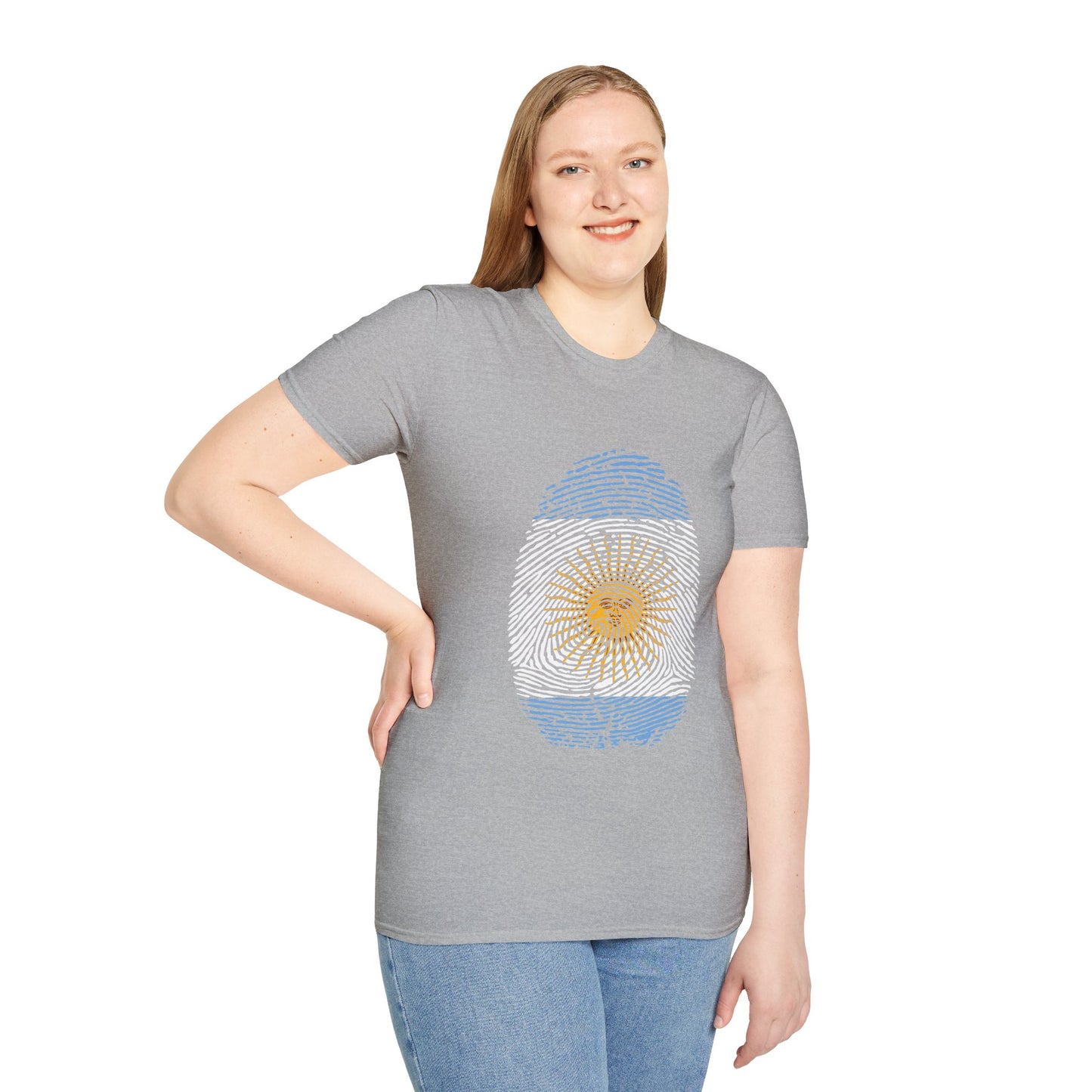 ARGENTINA Fingerprint flag Soccer World Cup Fan T-Shirt (WOMEN)