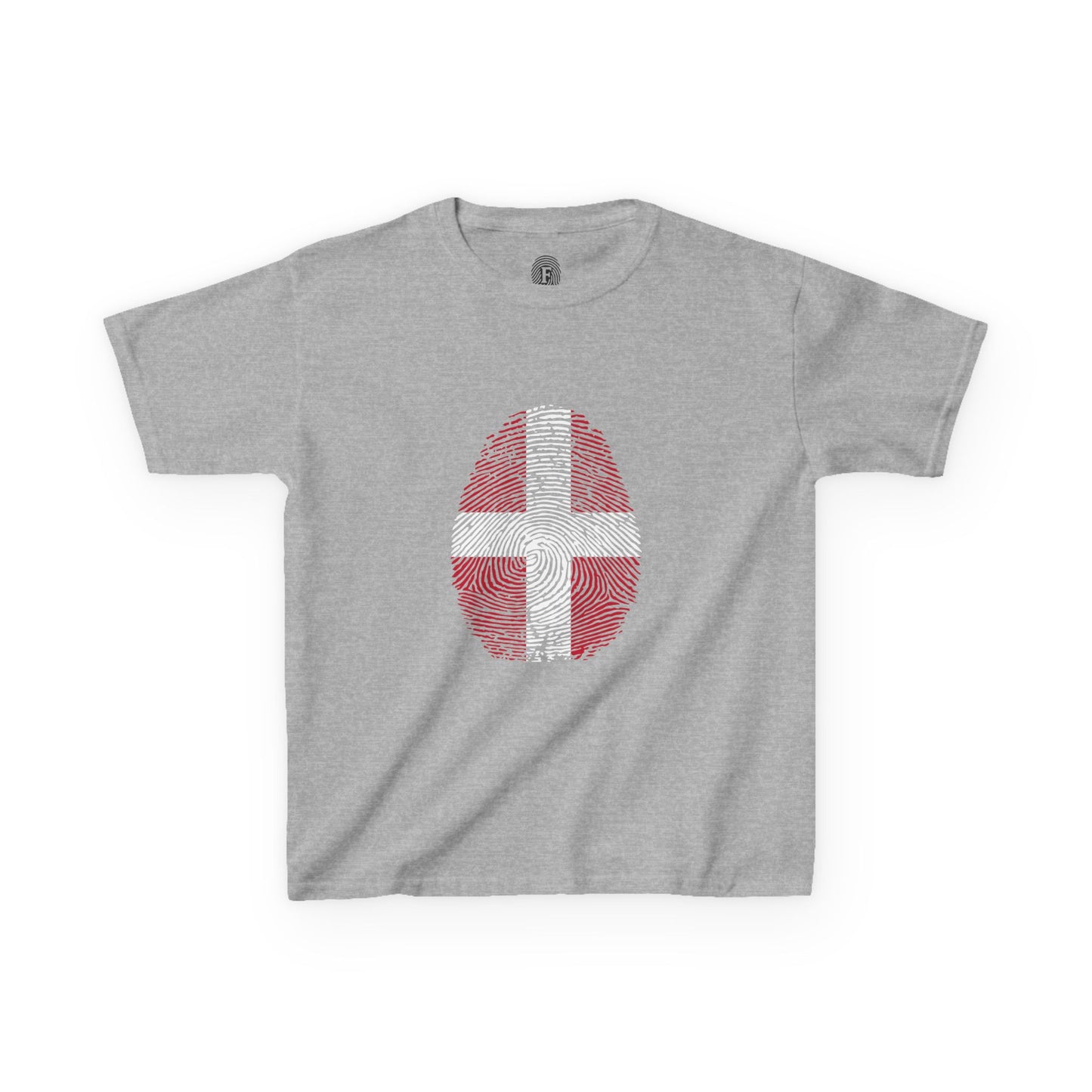 DENMARK Fingerprint flag Soccer World Cup Fan T-Shirt (KIDS - UNISEX)