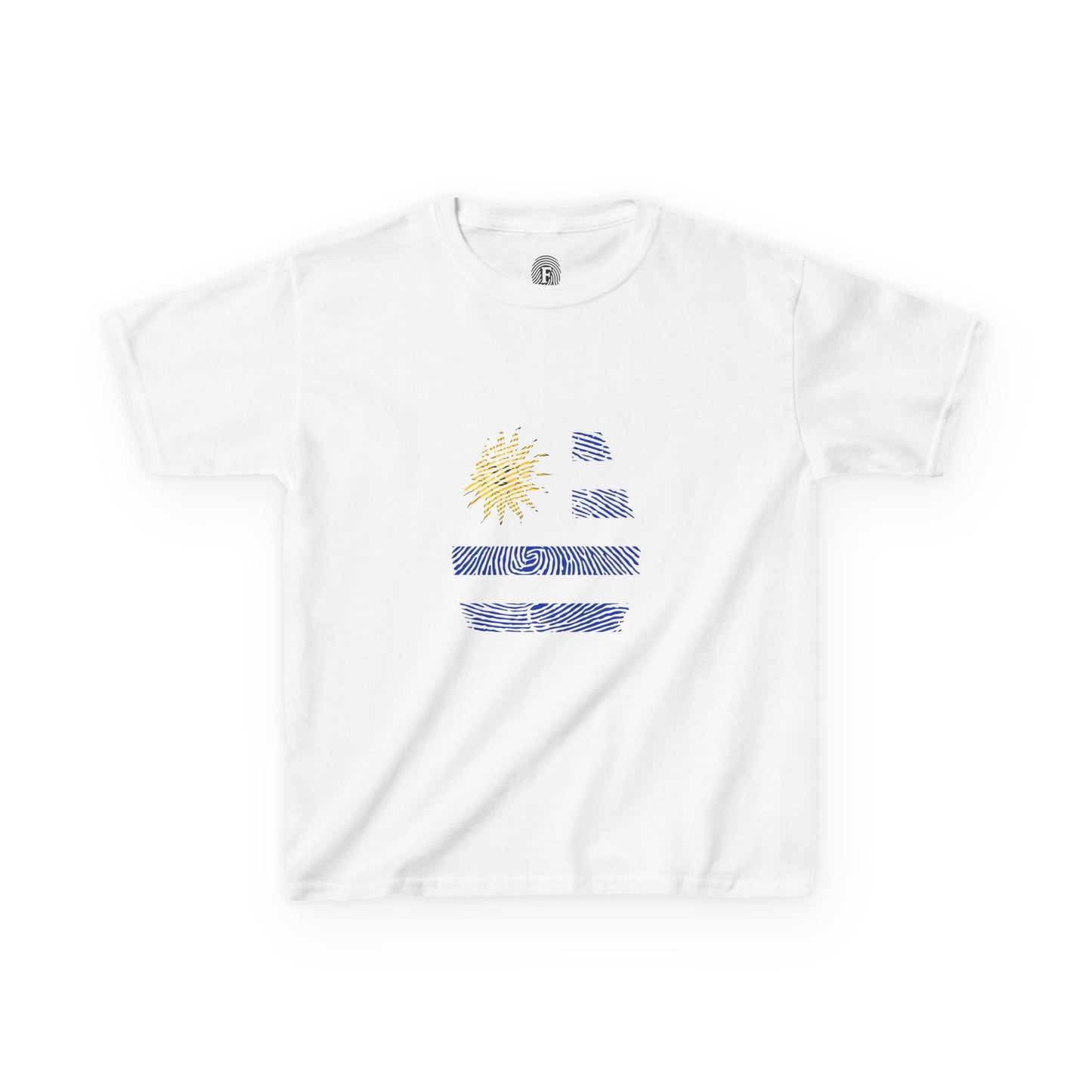 URUGUAY Fingerprint flag Soccer World Cup Fan T-Shirt (KIDS - UNISEX)