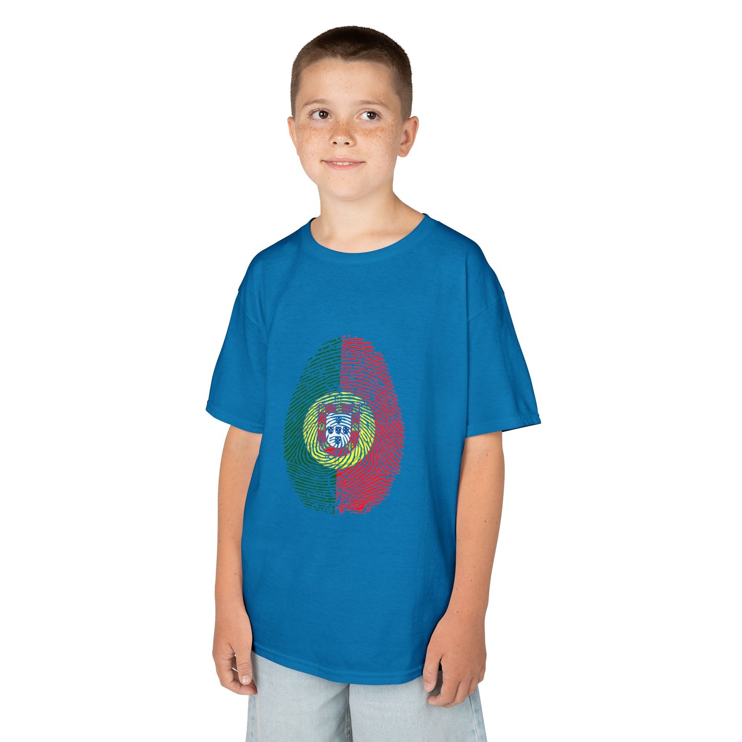 PORTUGAL Fingerprint flag Soccer World Cup Fan T-Shirt (KIDS - UNISEX)