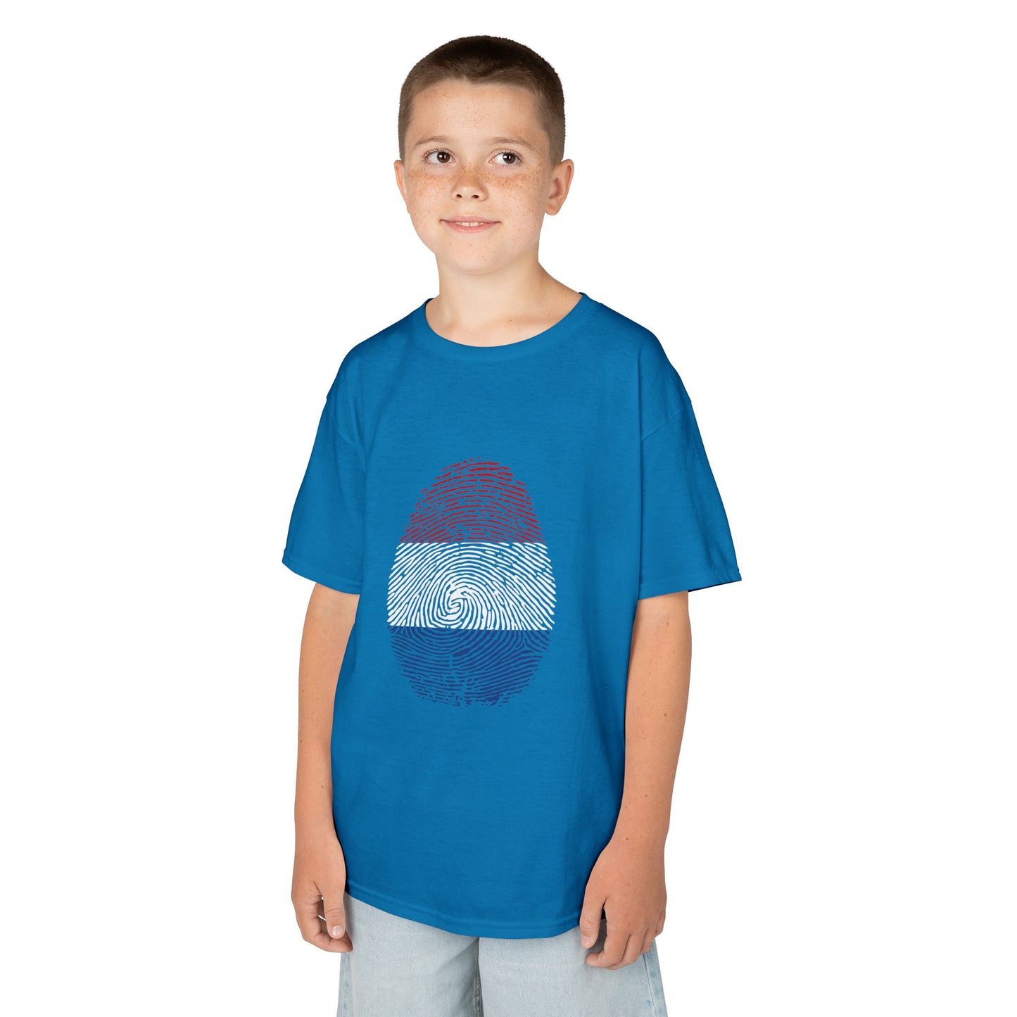 NETHERLAND Fingerprint flag Soccer World Cup Fan T-Shirt (KIDS - UNISEX)