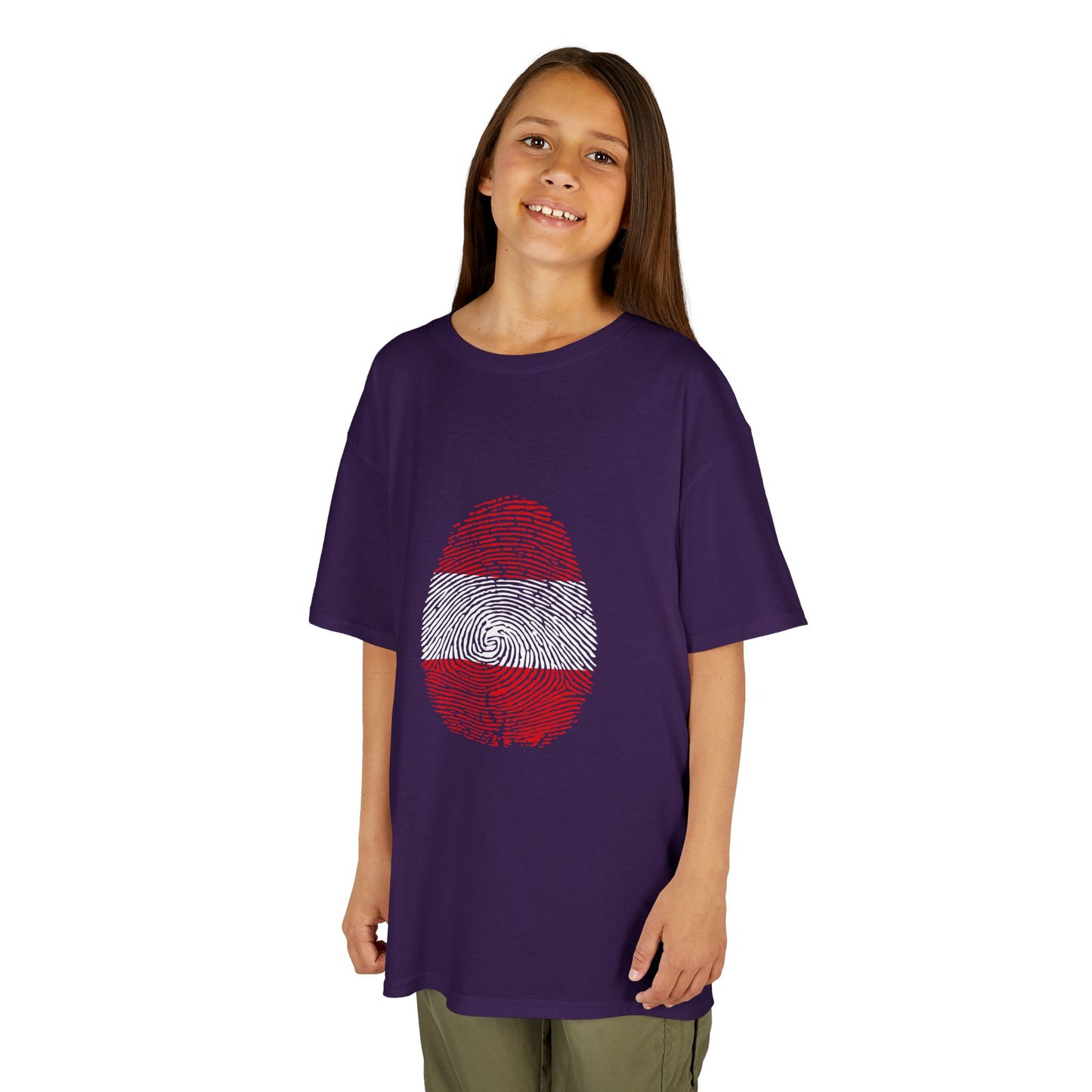 AUSTRIA Fingerprint flag Soccer World Cup Fan T-Shirt (KIDS - UNISEX)