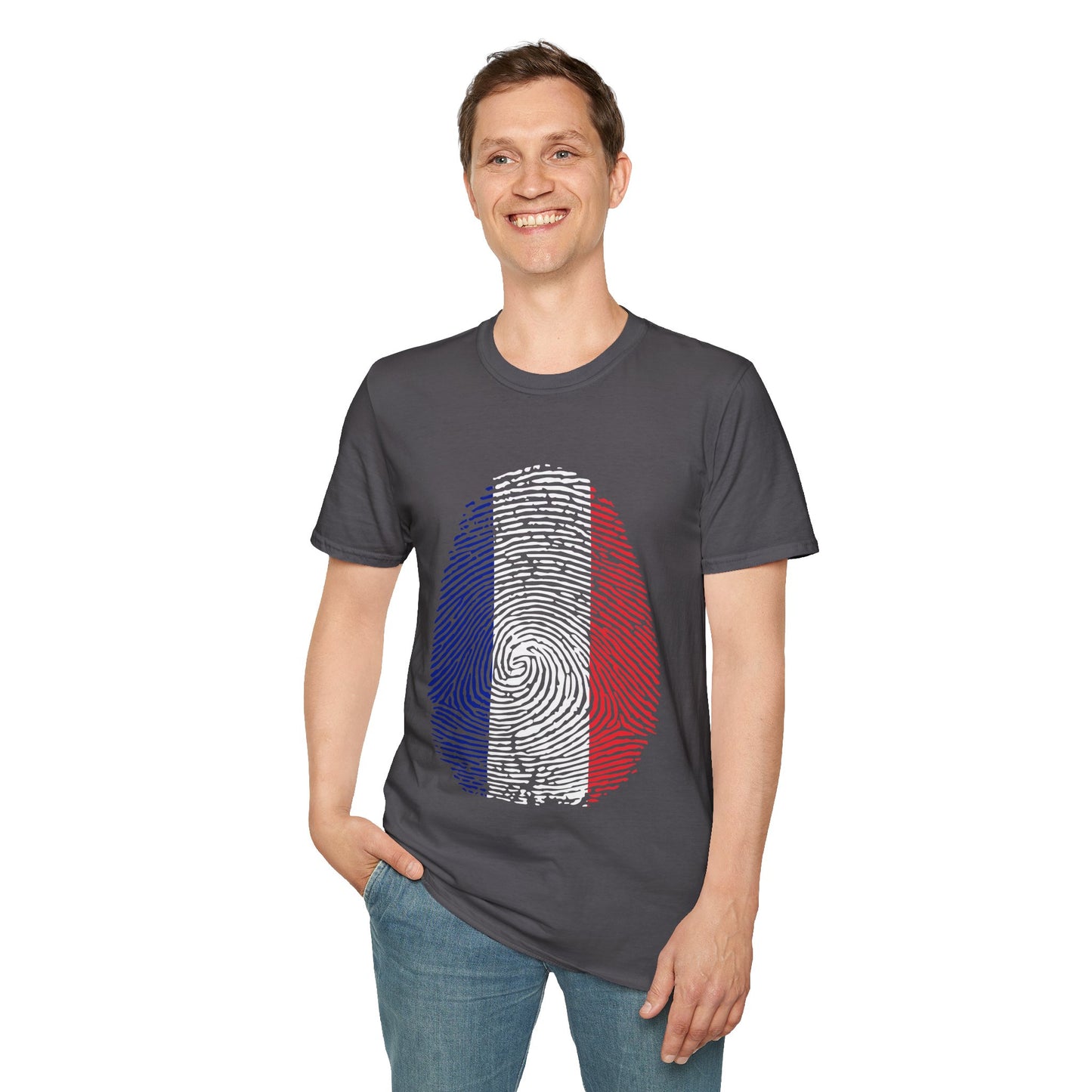 FRANCE Fingerprint flag Soccer World Cup Fan T-Shirt (MEN)