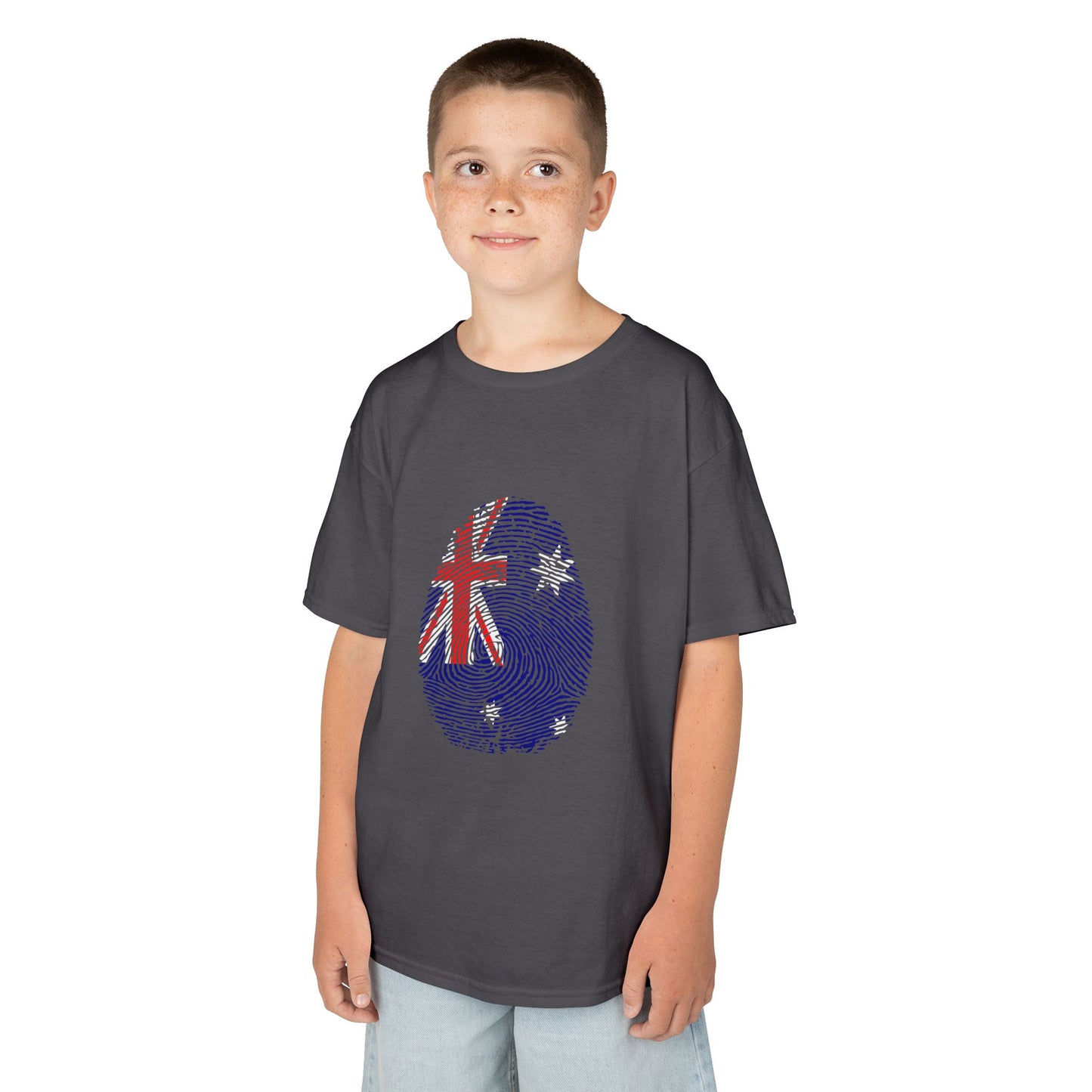 AUSTRALIA Fingerprint flag Soccer World Cup Fan T-Shirt (KIDS - UNISEX)