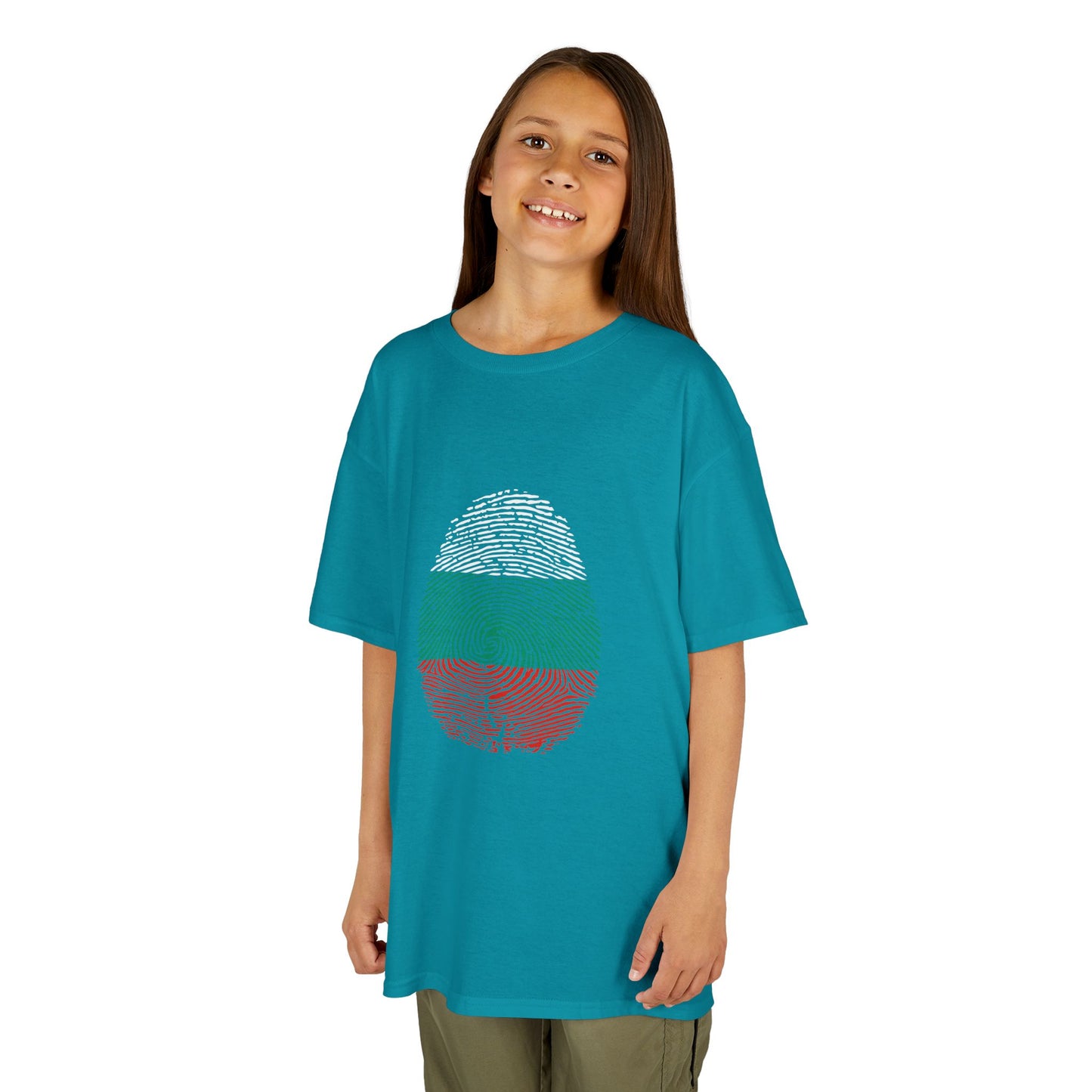 BULGARIA Fingerprint flag Soccer World Cup Fan T-Shirt (KIDS - UNISEX)